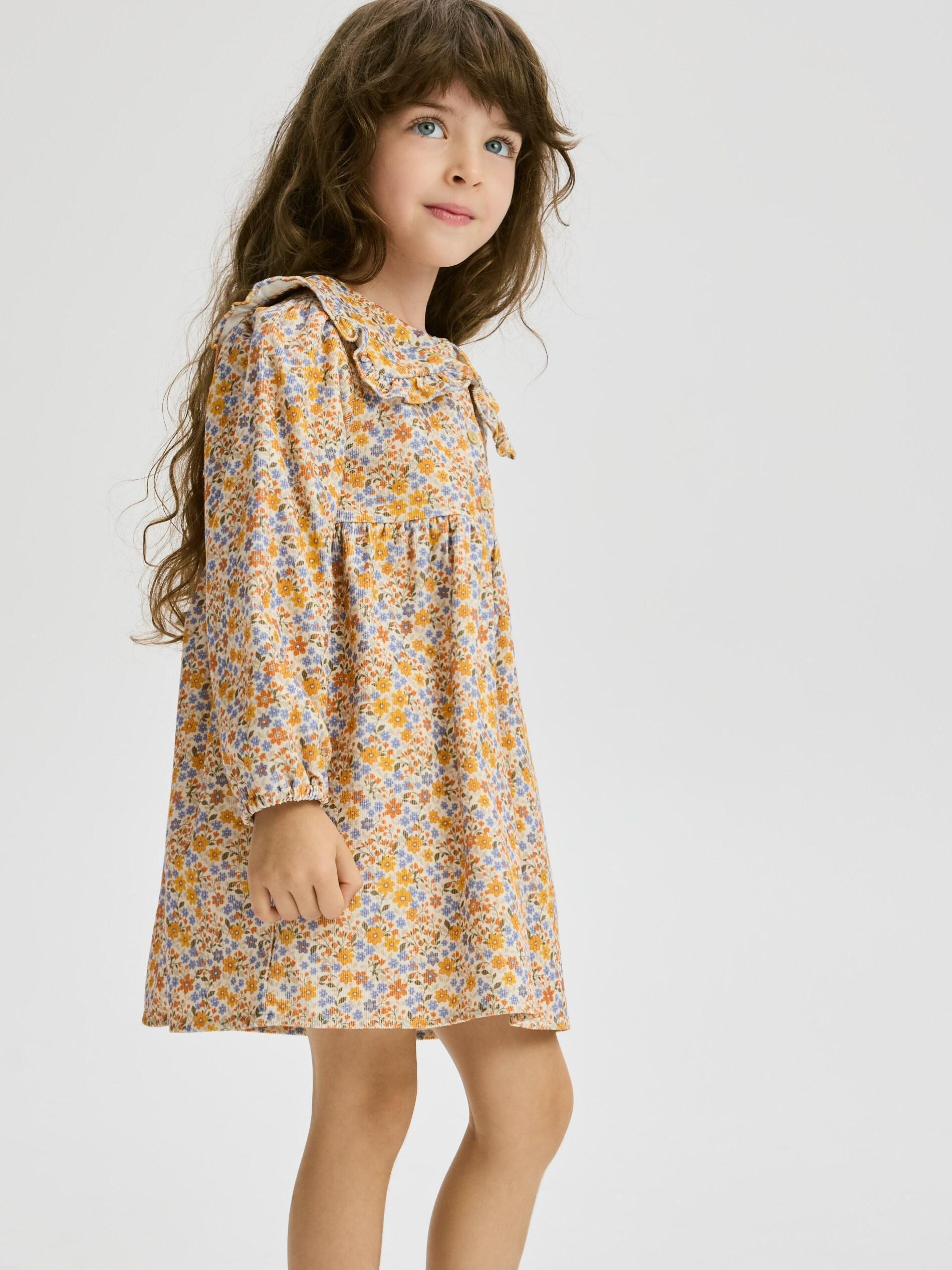 Multicolour Collared Patterned Dress , Kids Girls, Multicolor, large image number 1