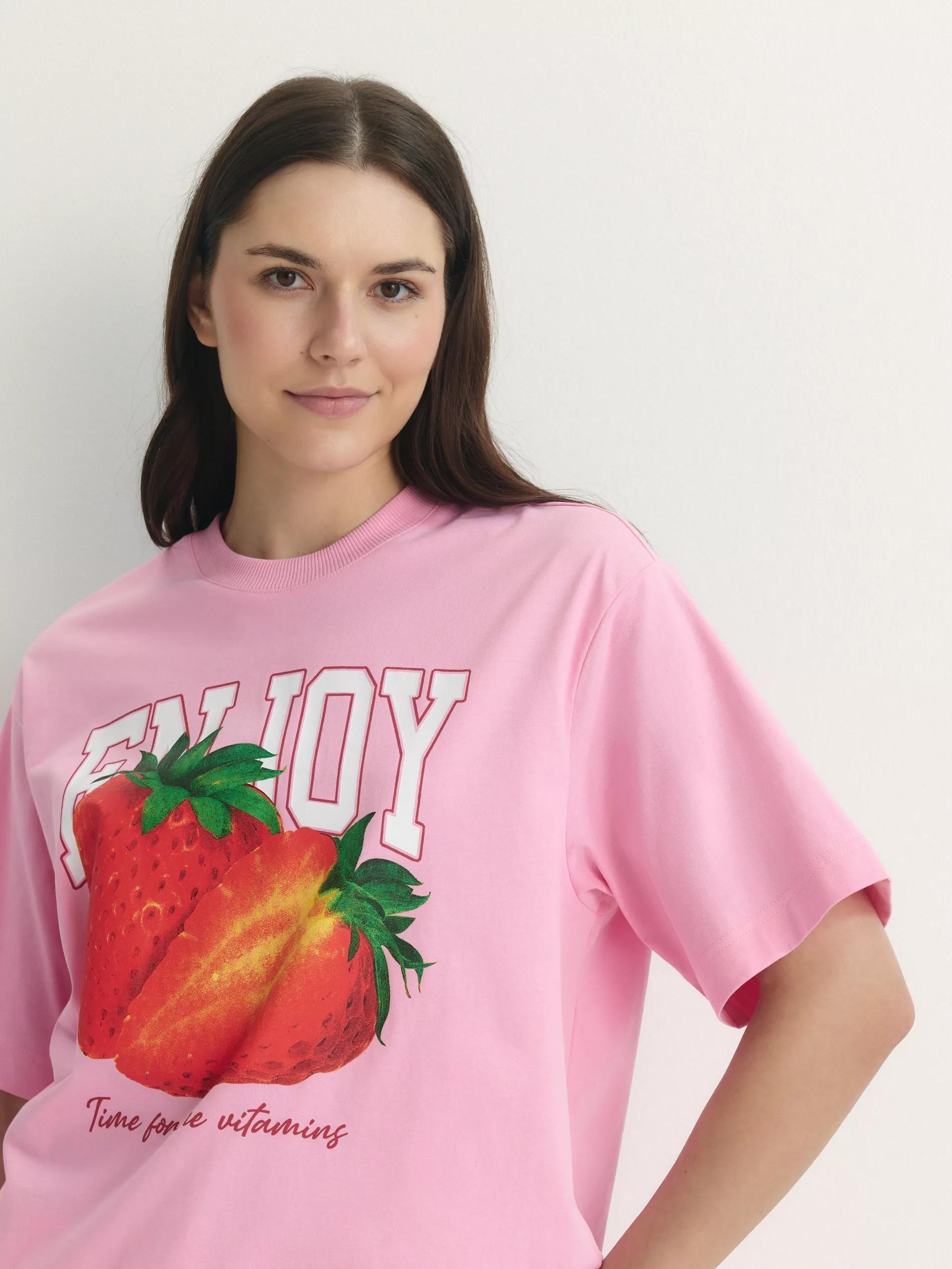 Pink Regular Fit Printed T-Shirt, , medium