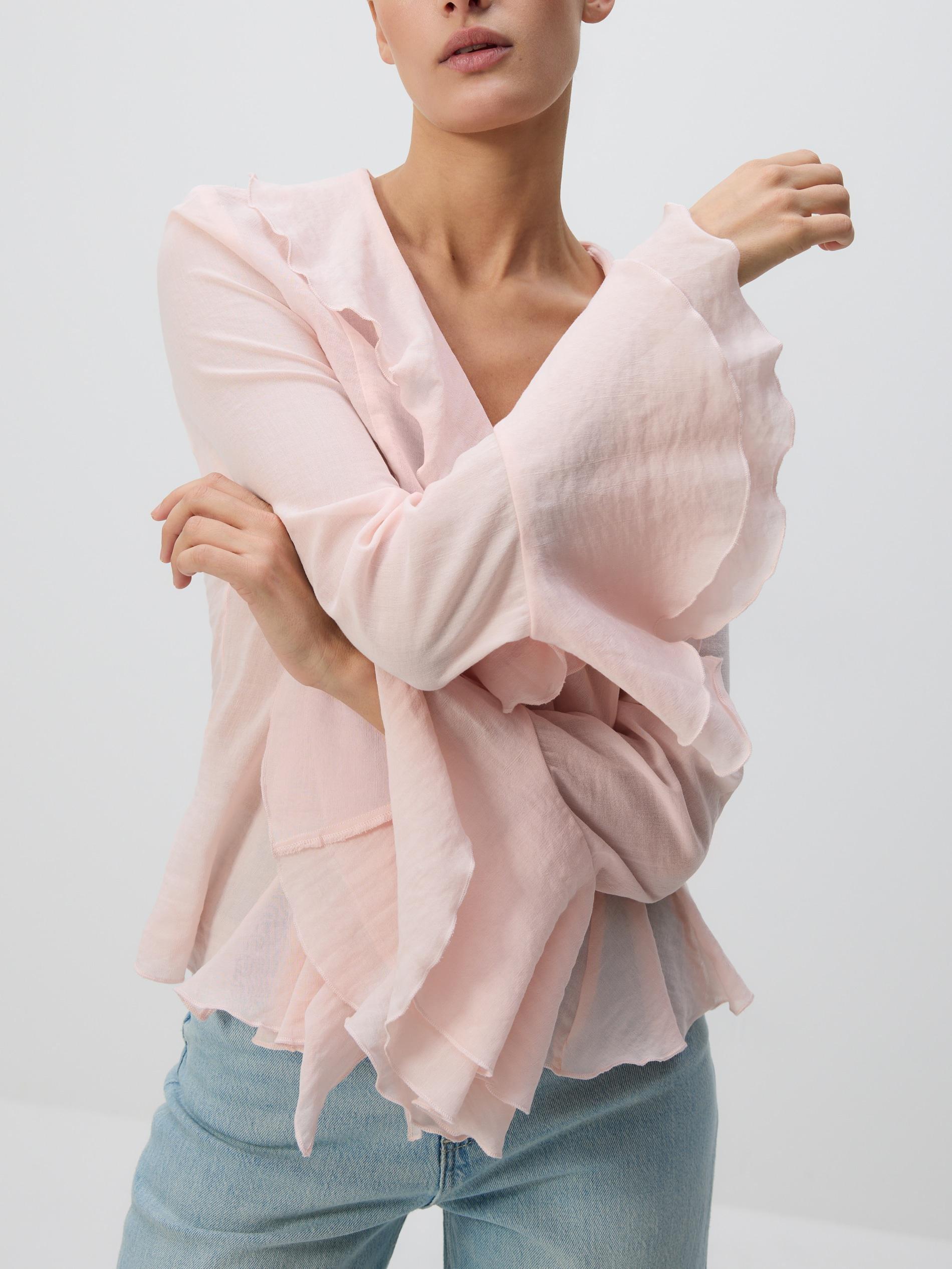 Pink Shirt With Frill, Pink, large image number 1