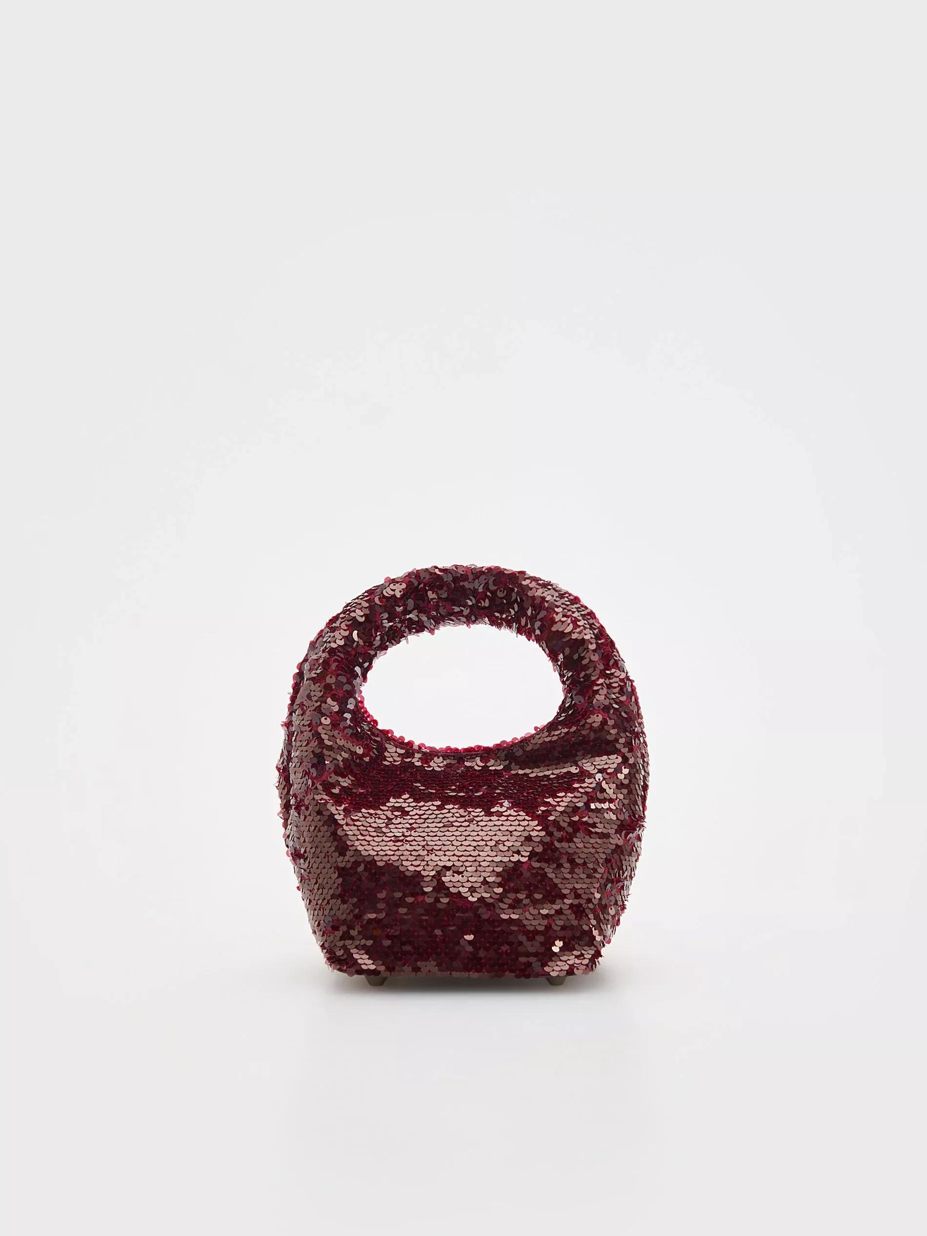 Burgundy Sequins Handbag, Burgundy, large image number 0