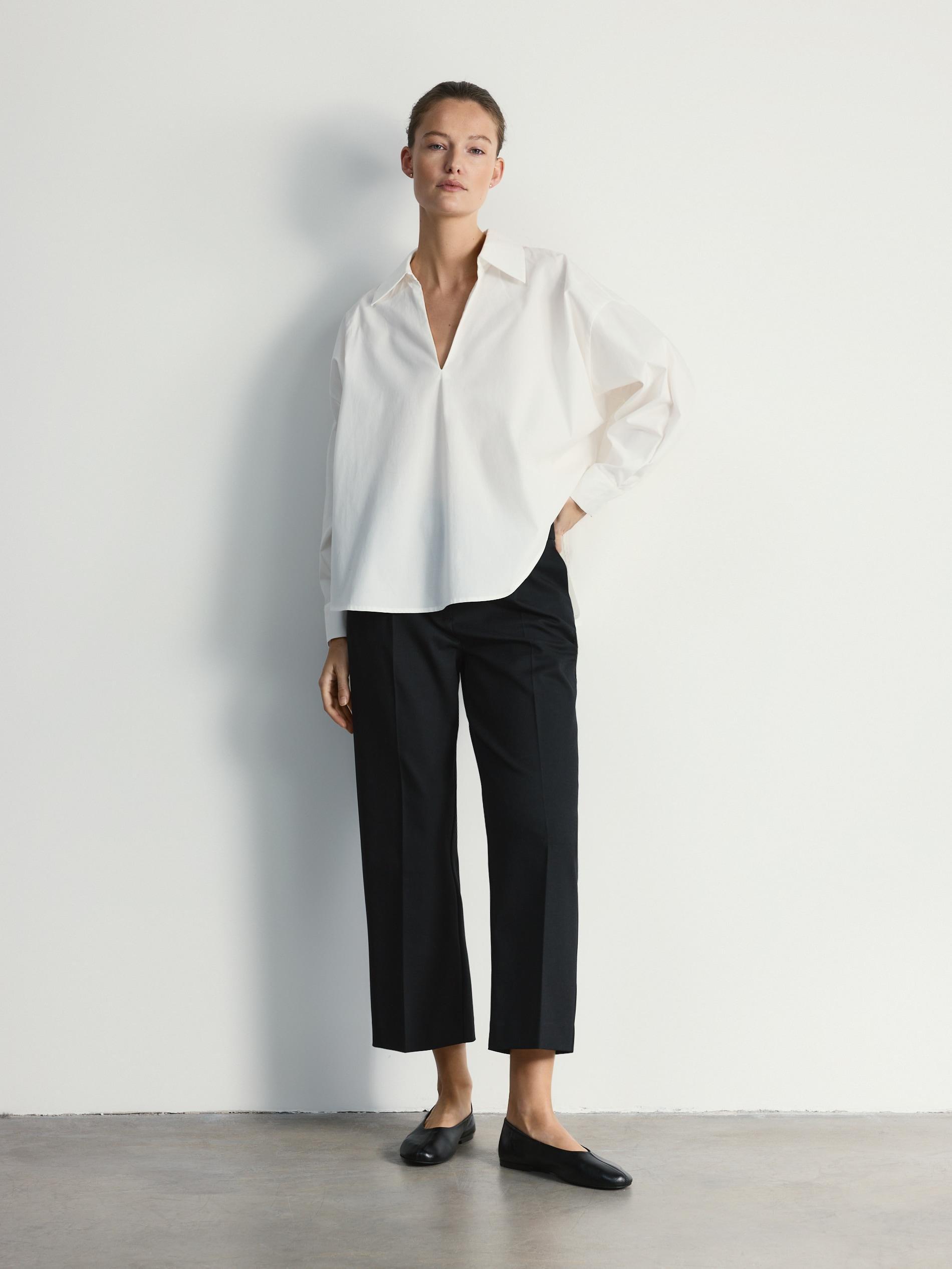Beige Embroidered Cotton Shirt, White, medium