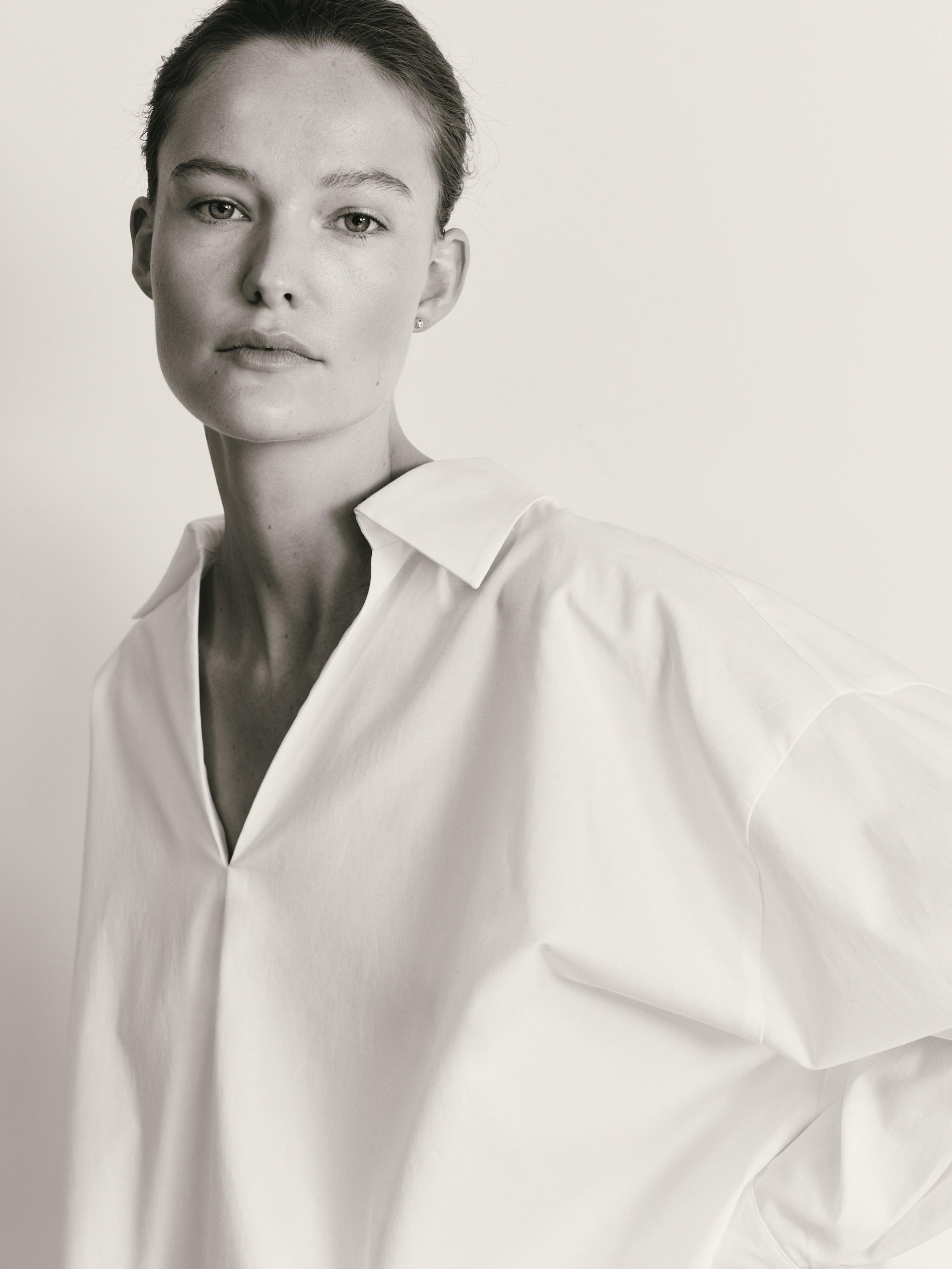 White Top With Collar, White, large image number 5