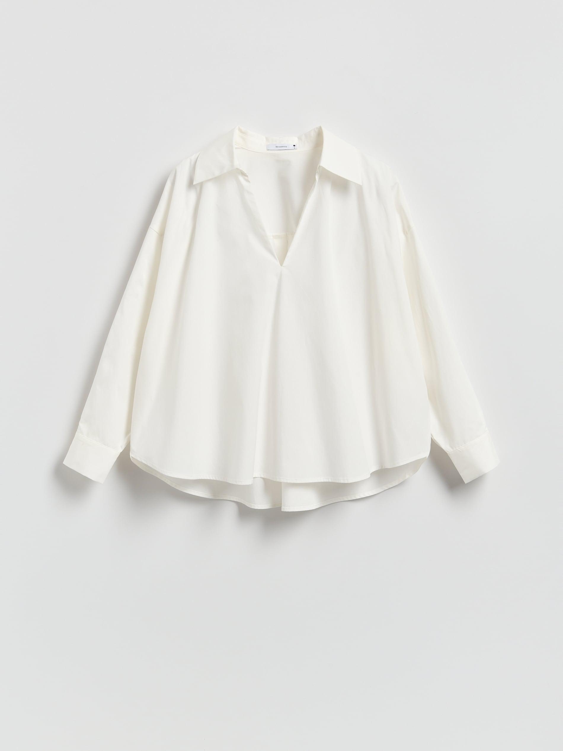 Beige Embroidered Cotton Shirt, White, large image number 6