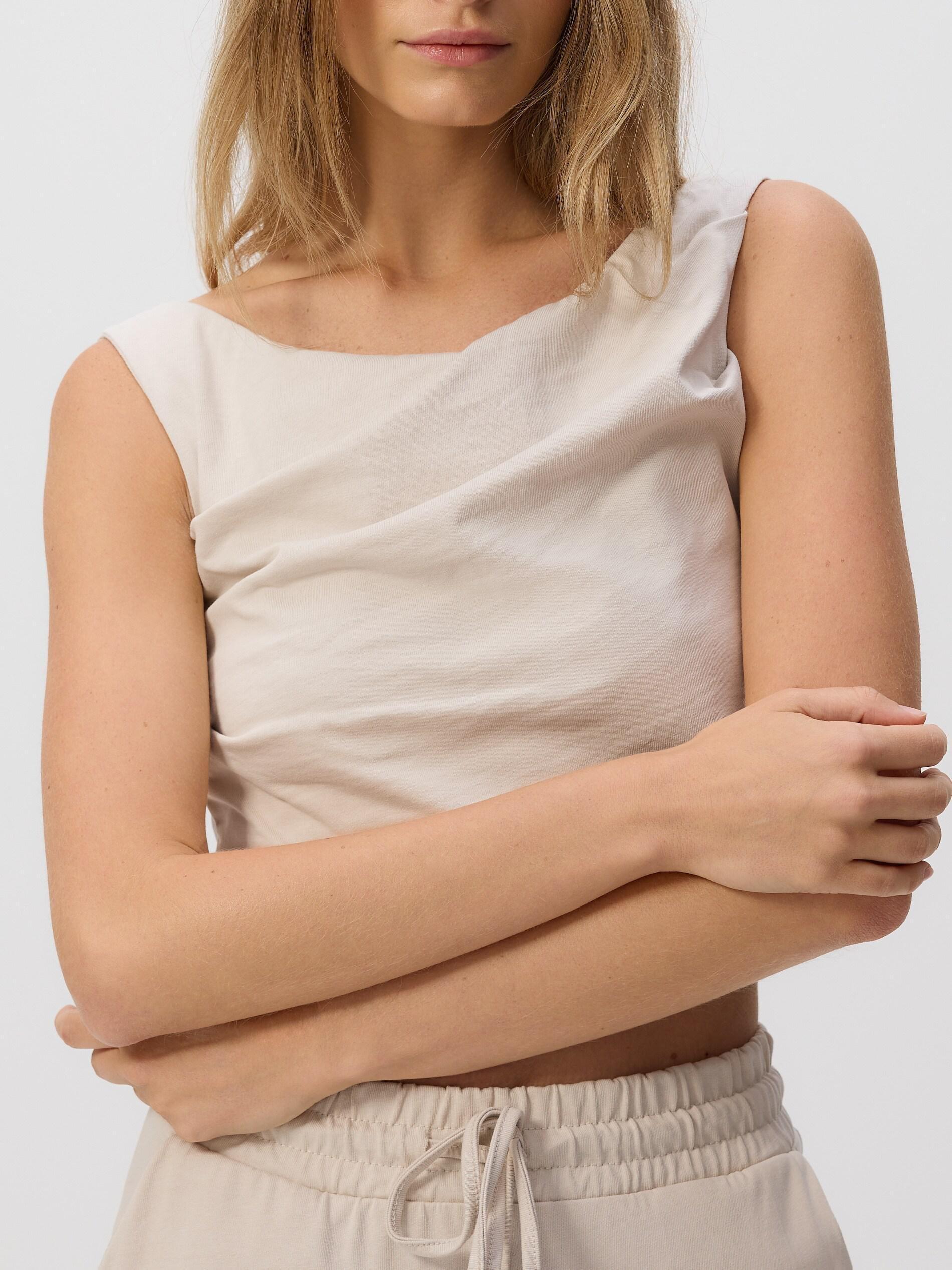Beige Shirred Top, Ivory, large image number 0