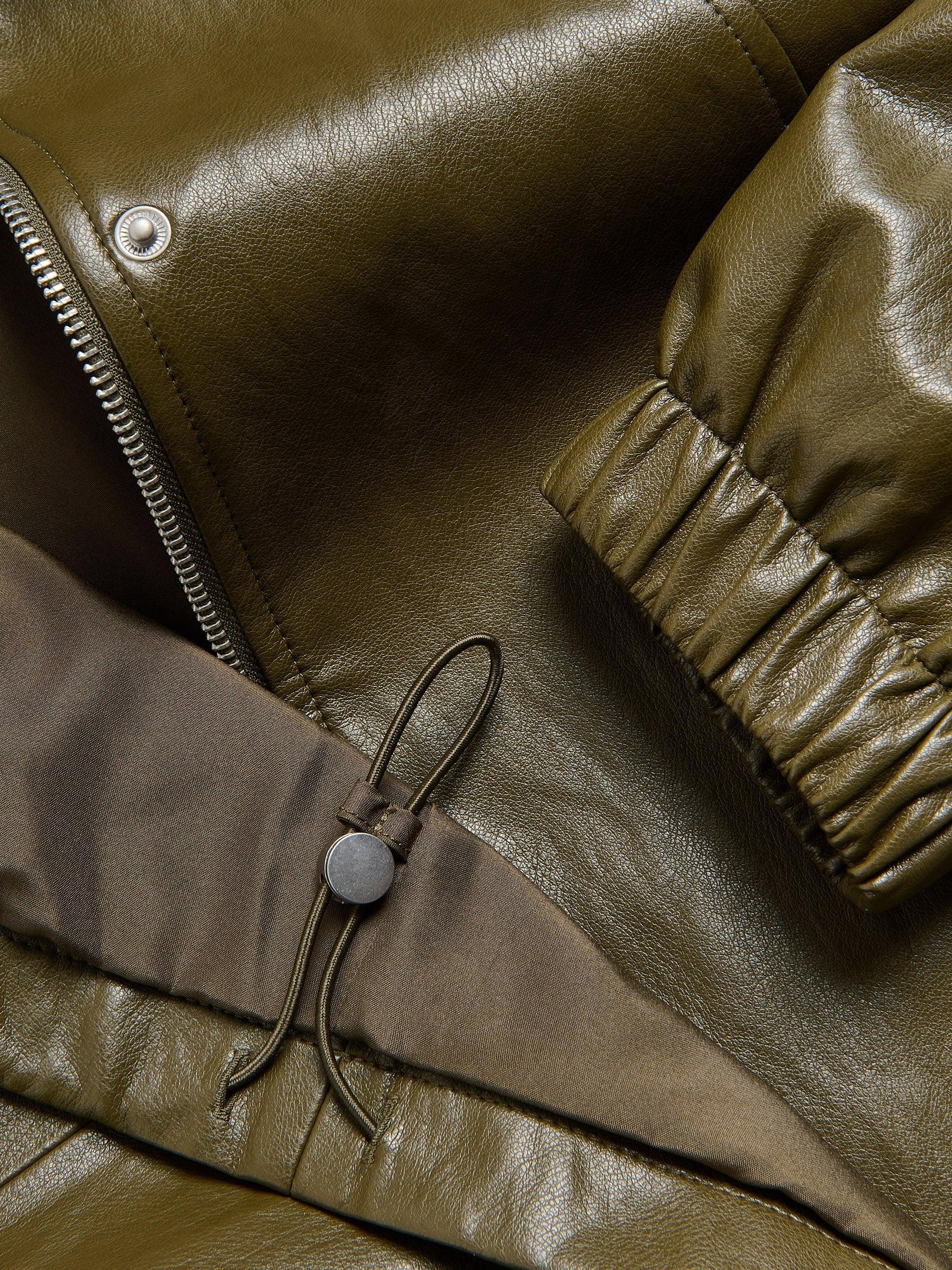 Brown Jacket With High Stand Up Collar, Khaki, large image number 7