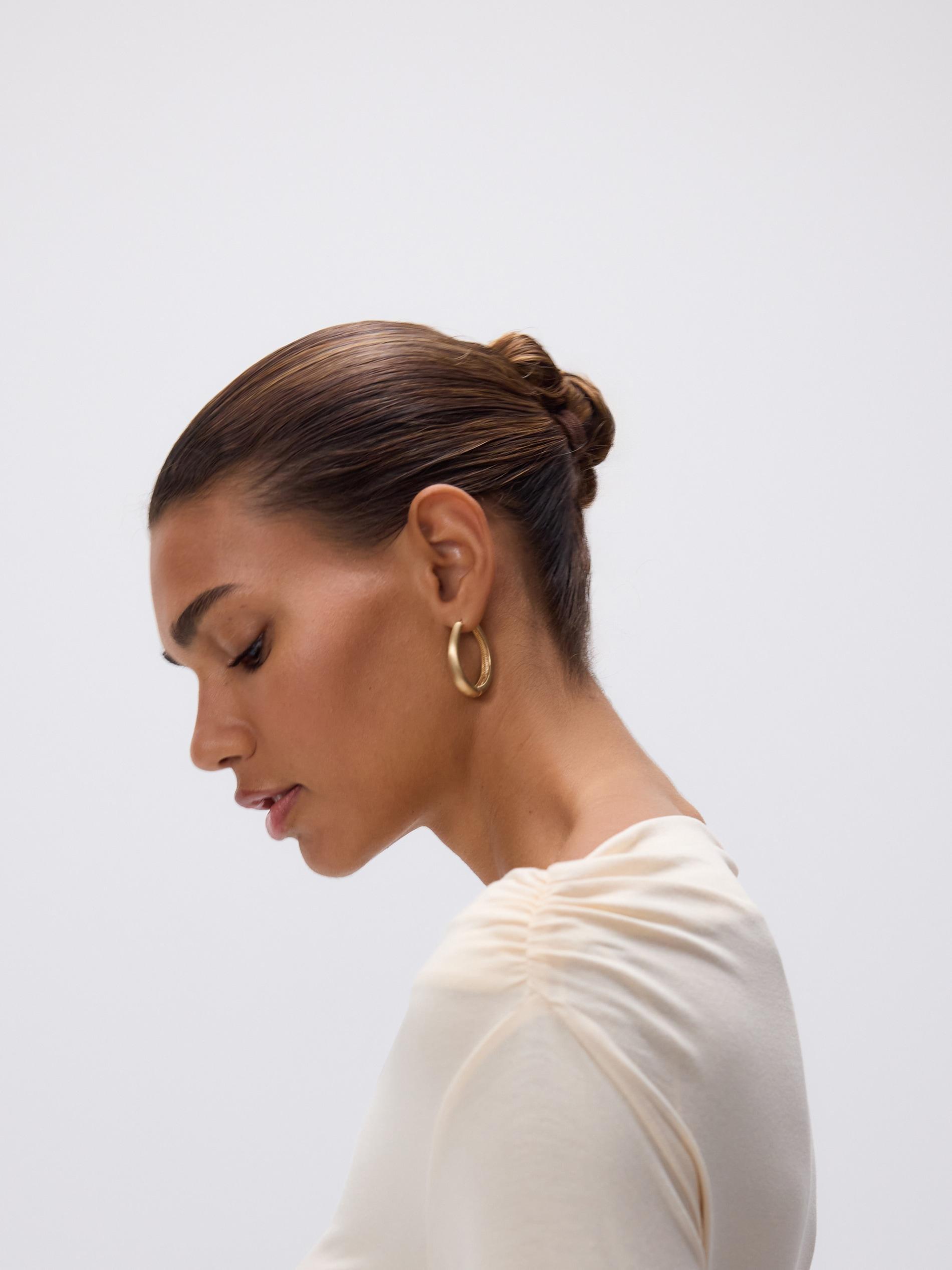 Beige Top With Decorative Gathering, Ivory, medium