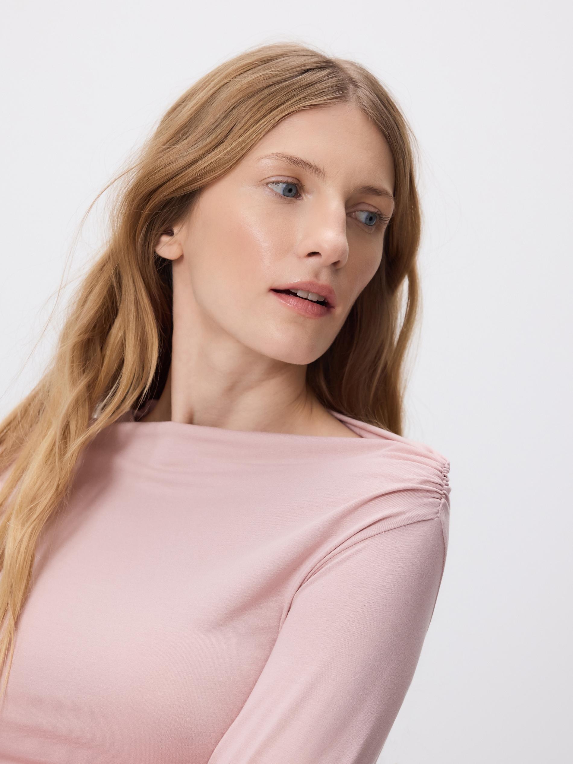 Pink Top With Decorative Gathering, Pink, medium