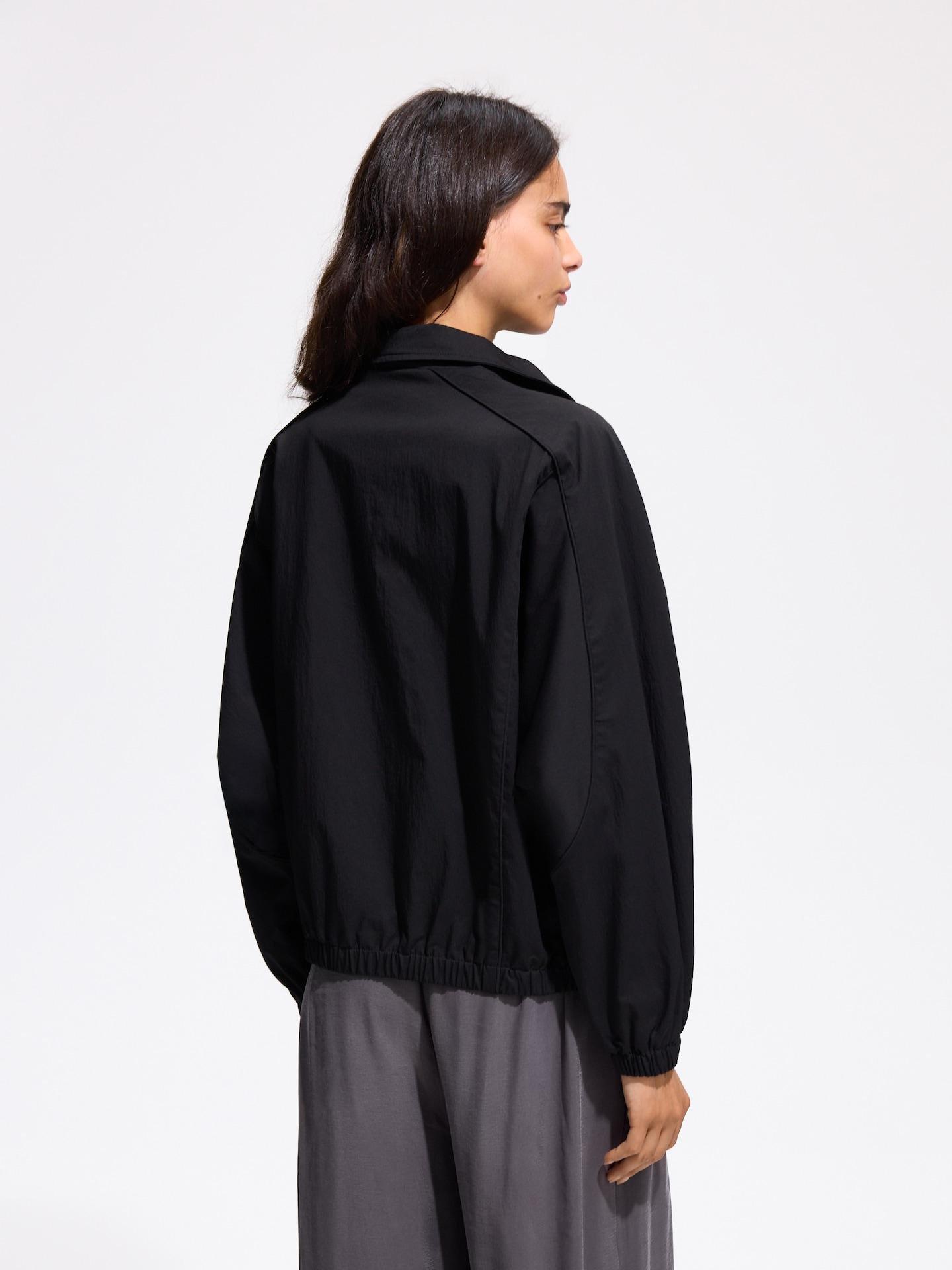 Black Jacket With High Stand Up Collar, Black, large image number 3