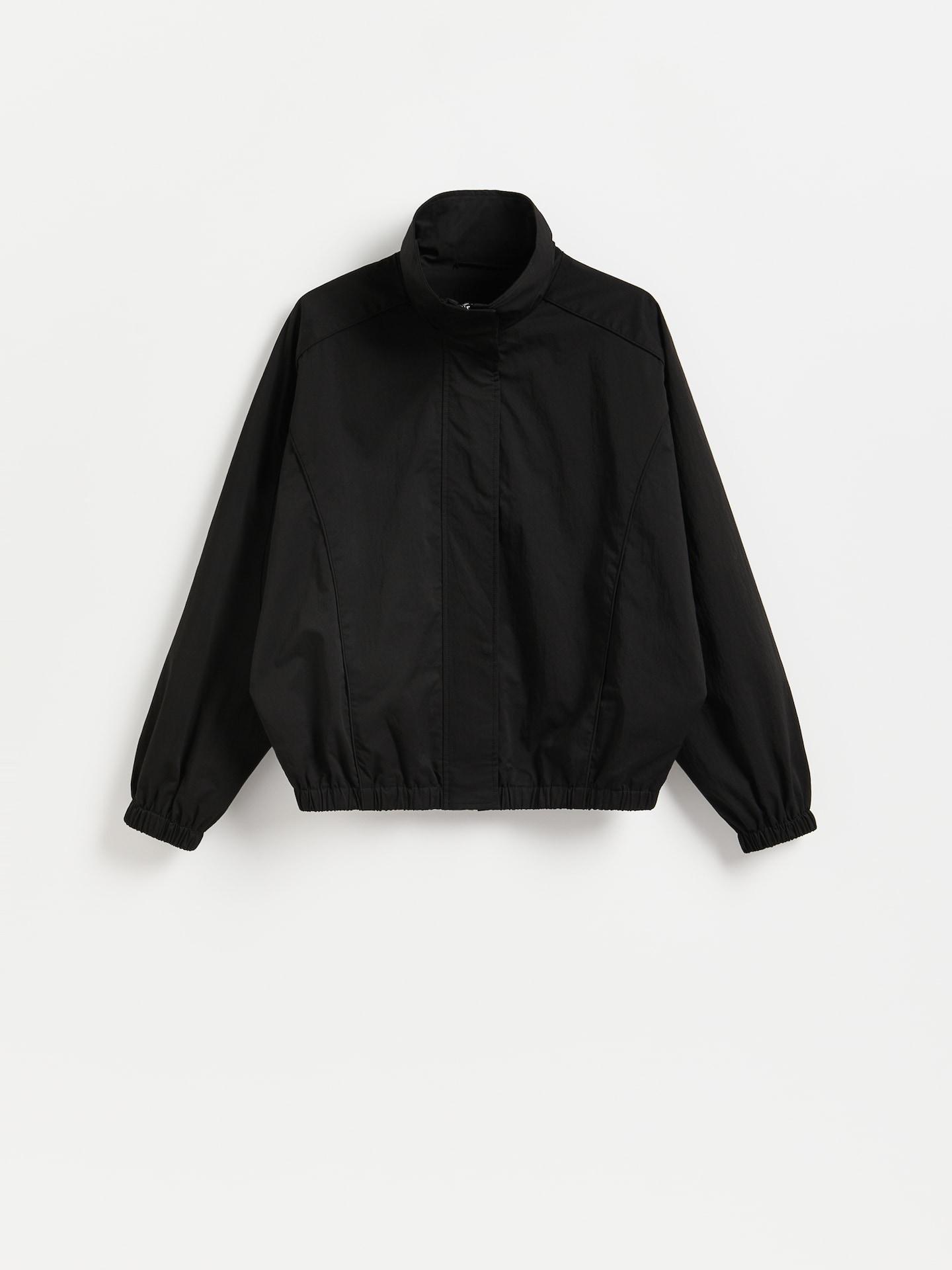 Black Jacket With High Stand Up Collar, Black, large image number 4