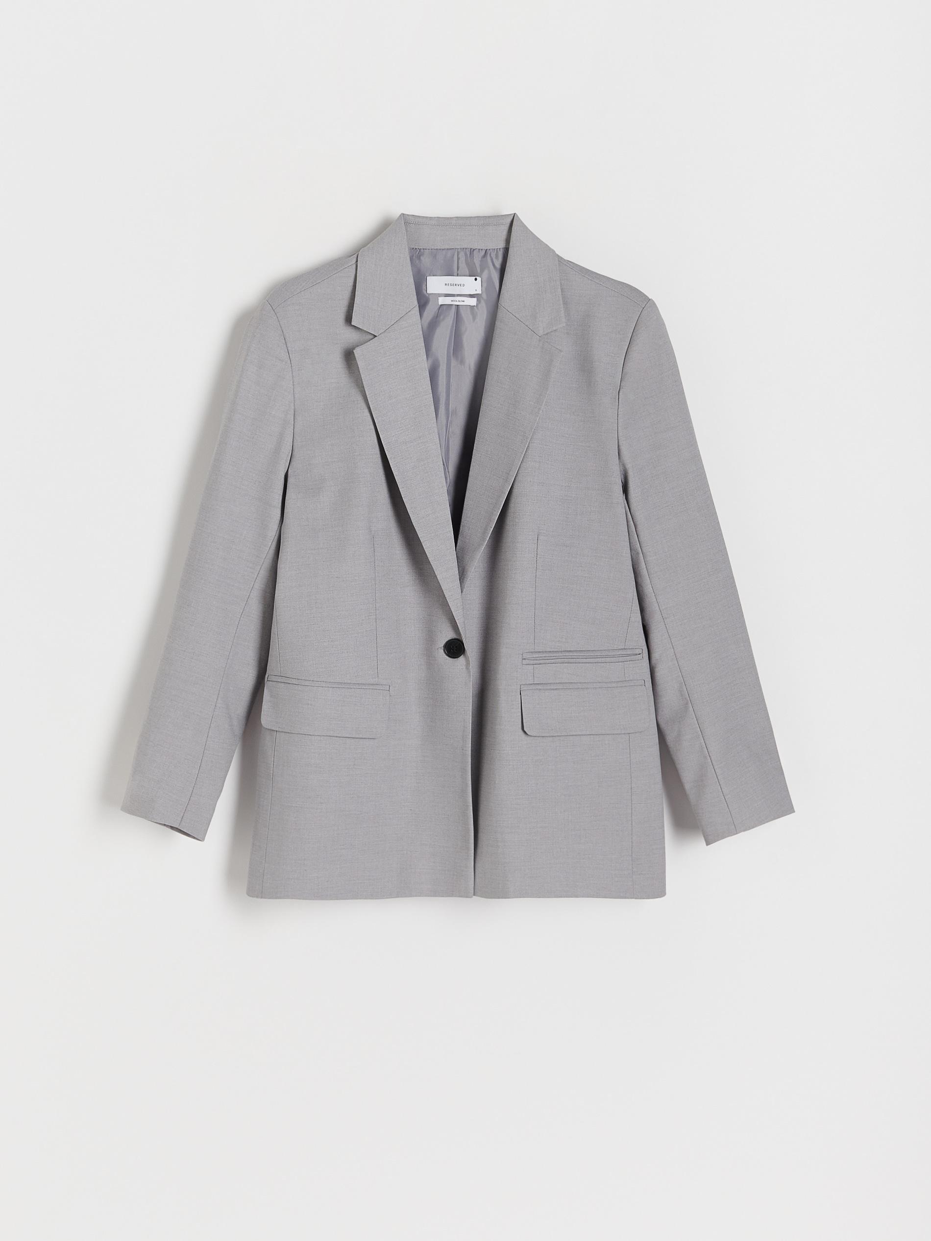 Grey Single Breasted Blazer, , large image number 3