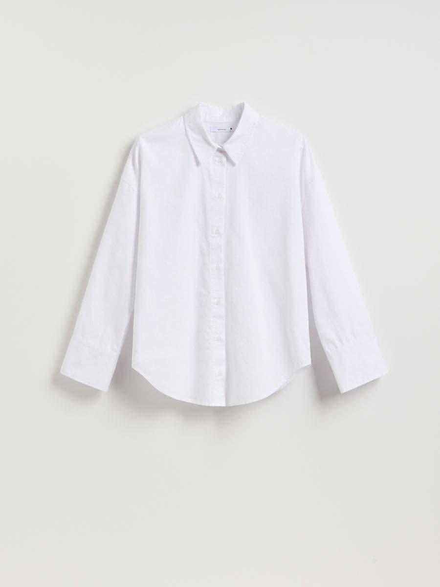 White Cotton Shirt, White, large image number 0