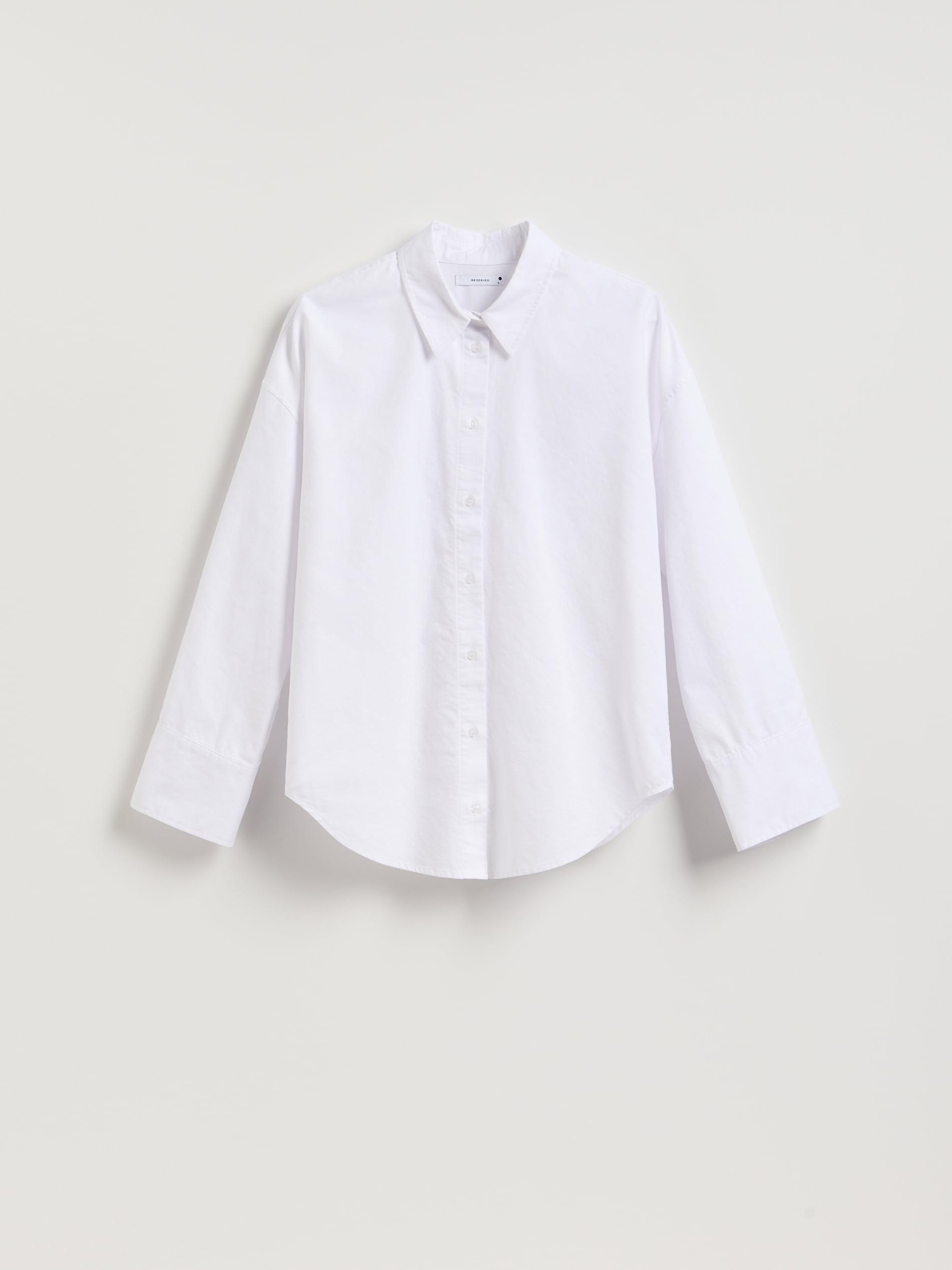 White Cotton Shirt, White, large image number 2