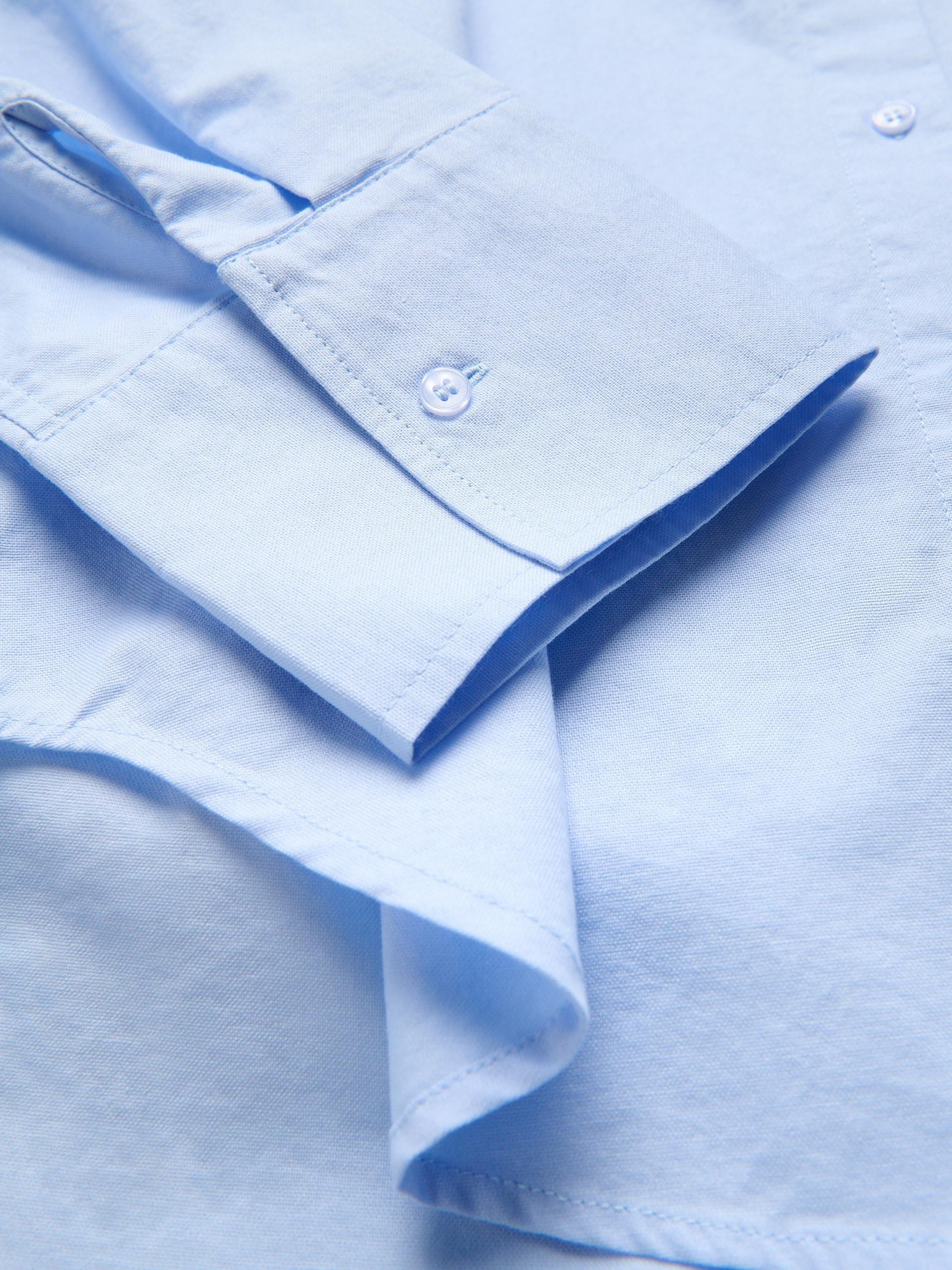 Blue Oxford Shirt In Cotton, Blue, large image number 4
