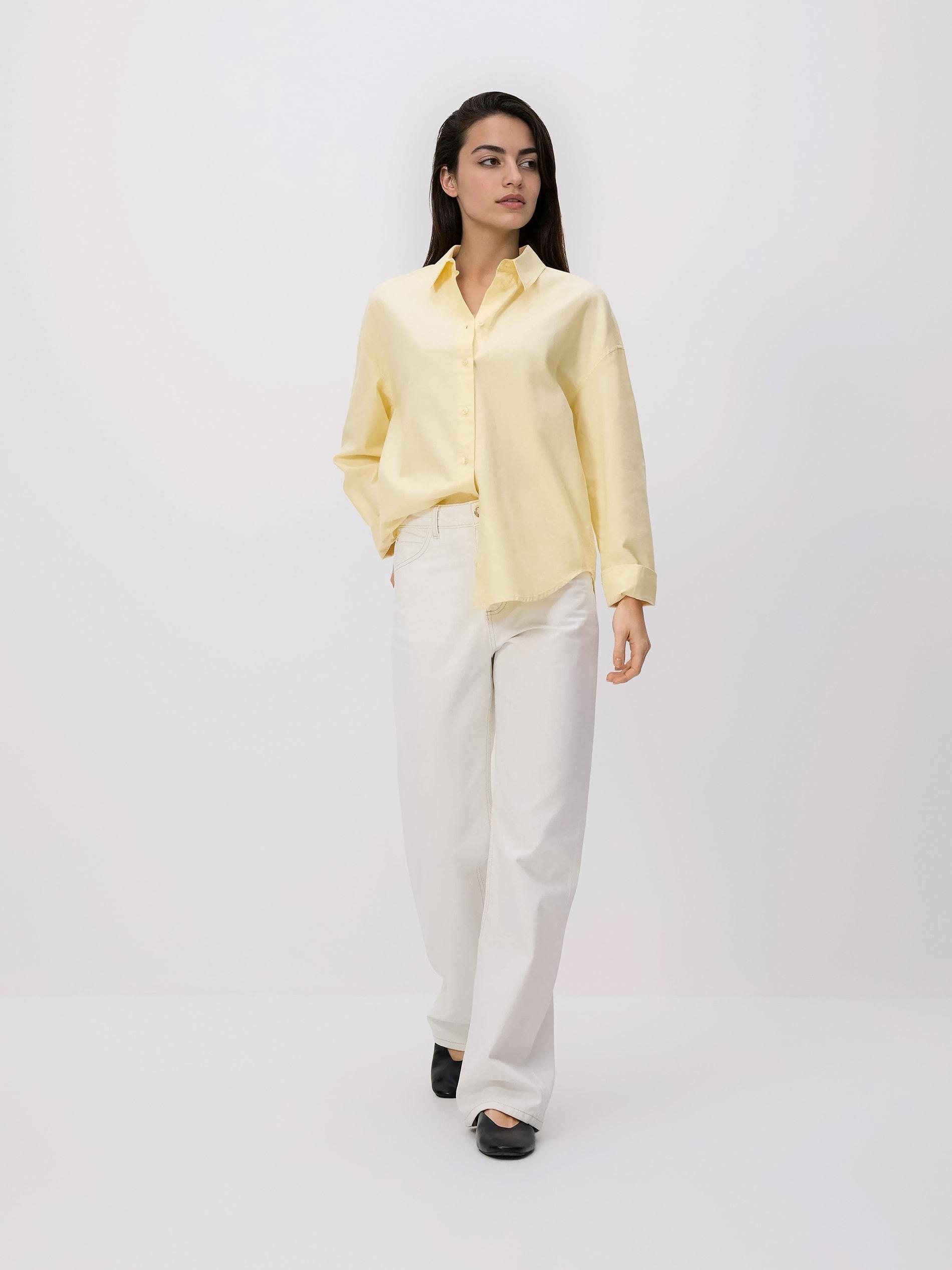 Yellow Oxford Shirt In Cotton, Yellow, medium