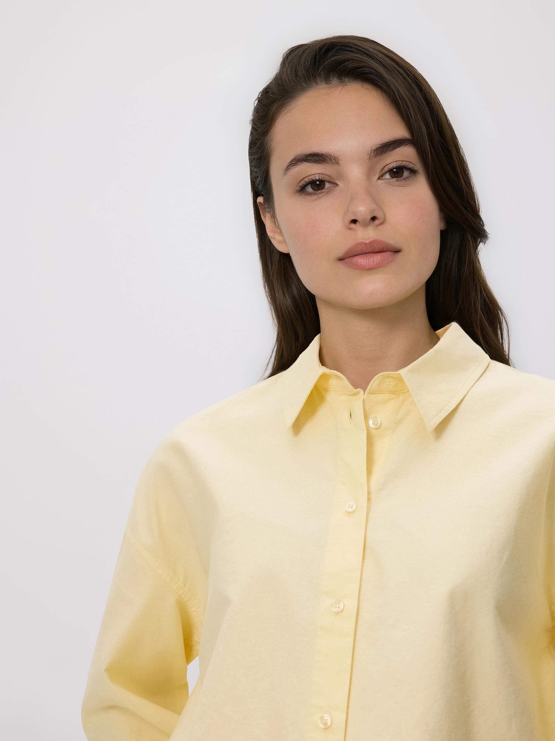 Yellow Oxford Shirt In Cotton, Yellow, medium