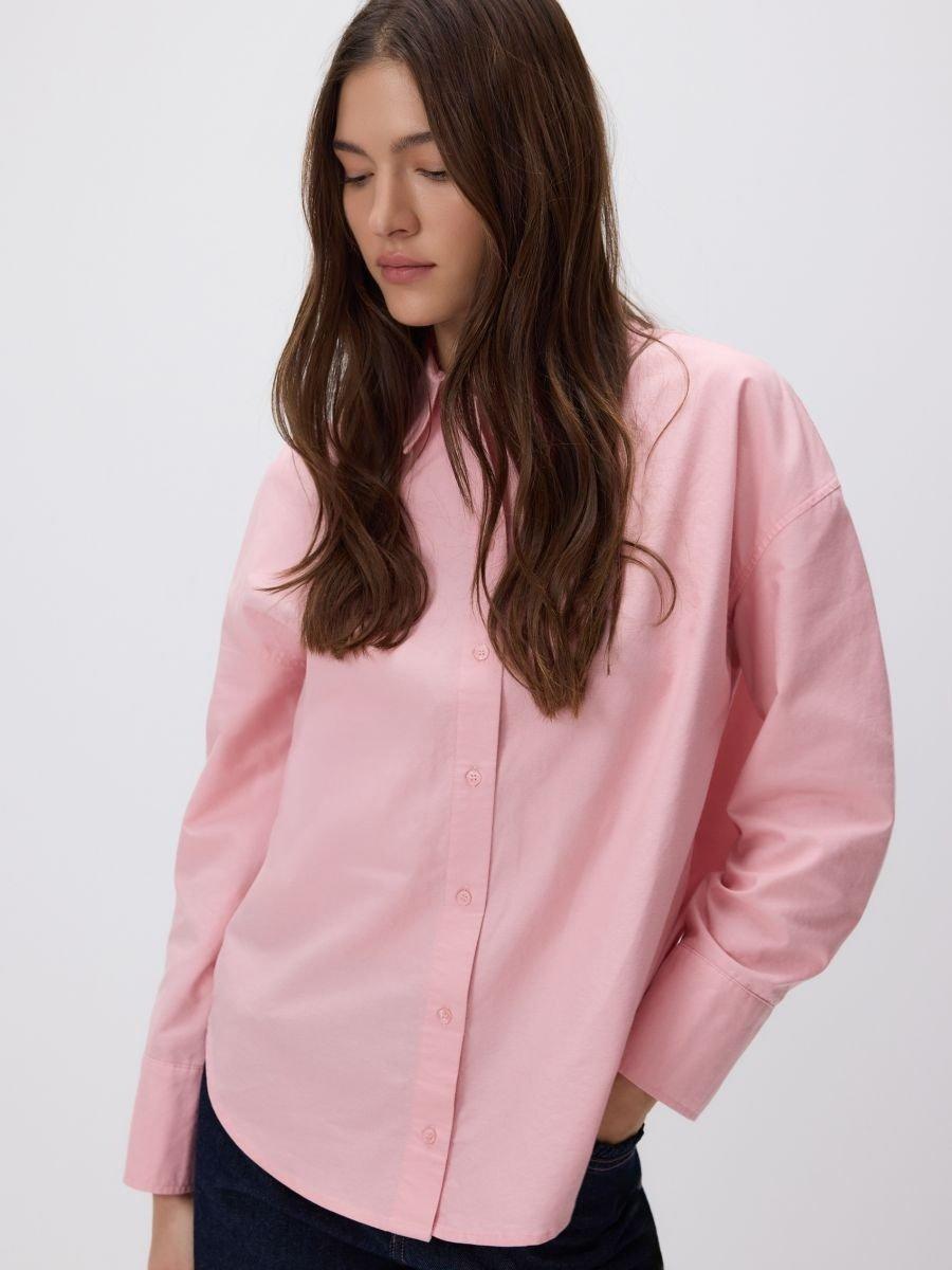 Pink Cotton Shirt, Pink, medium