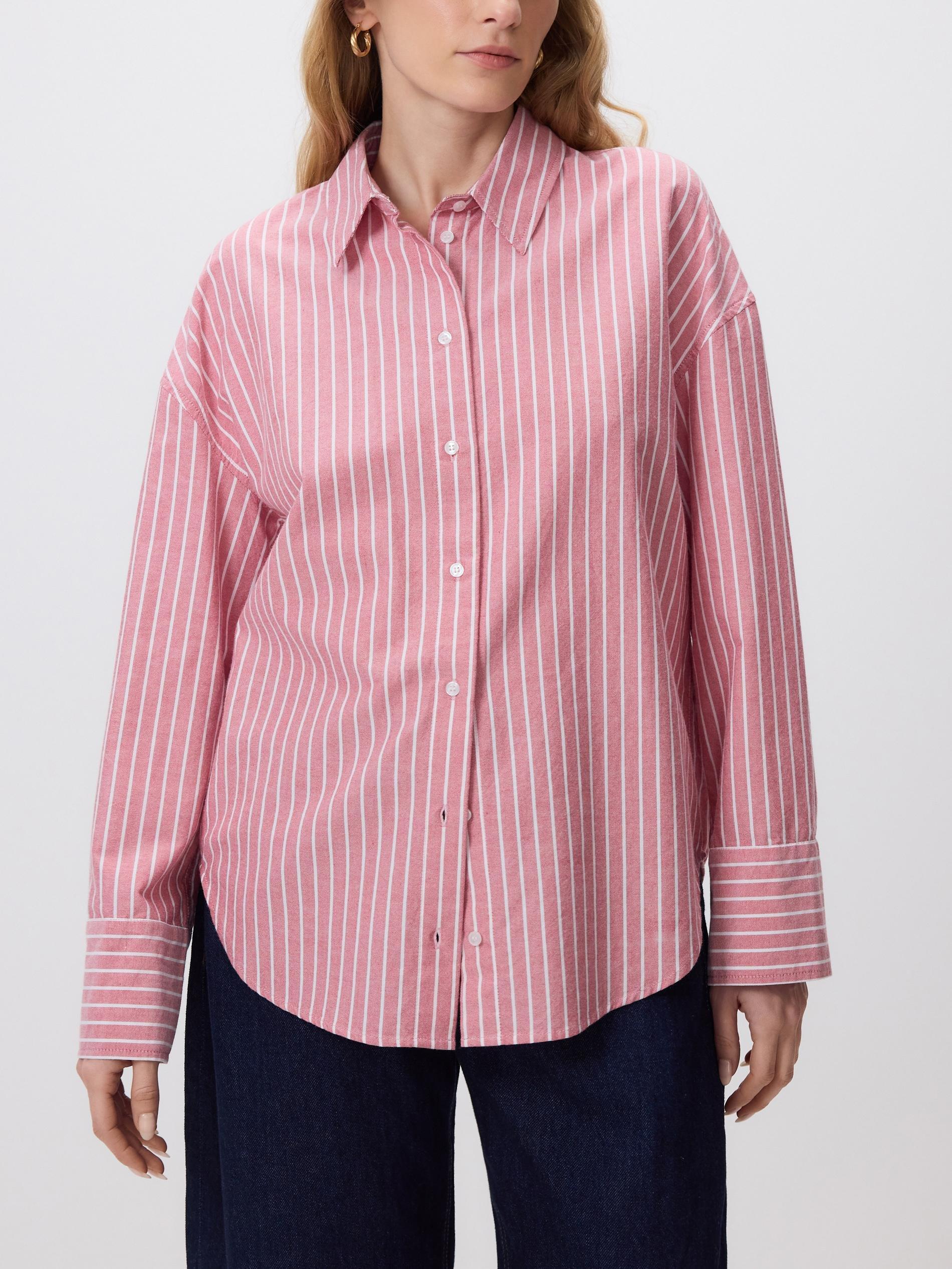 Red Oxford Shirt In Cotton, Red, large image number 2