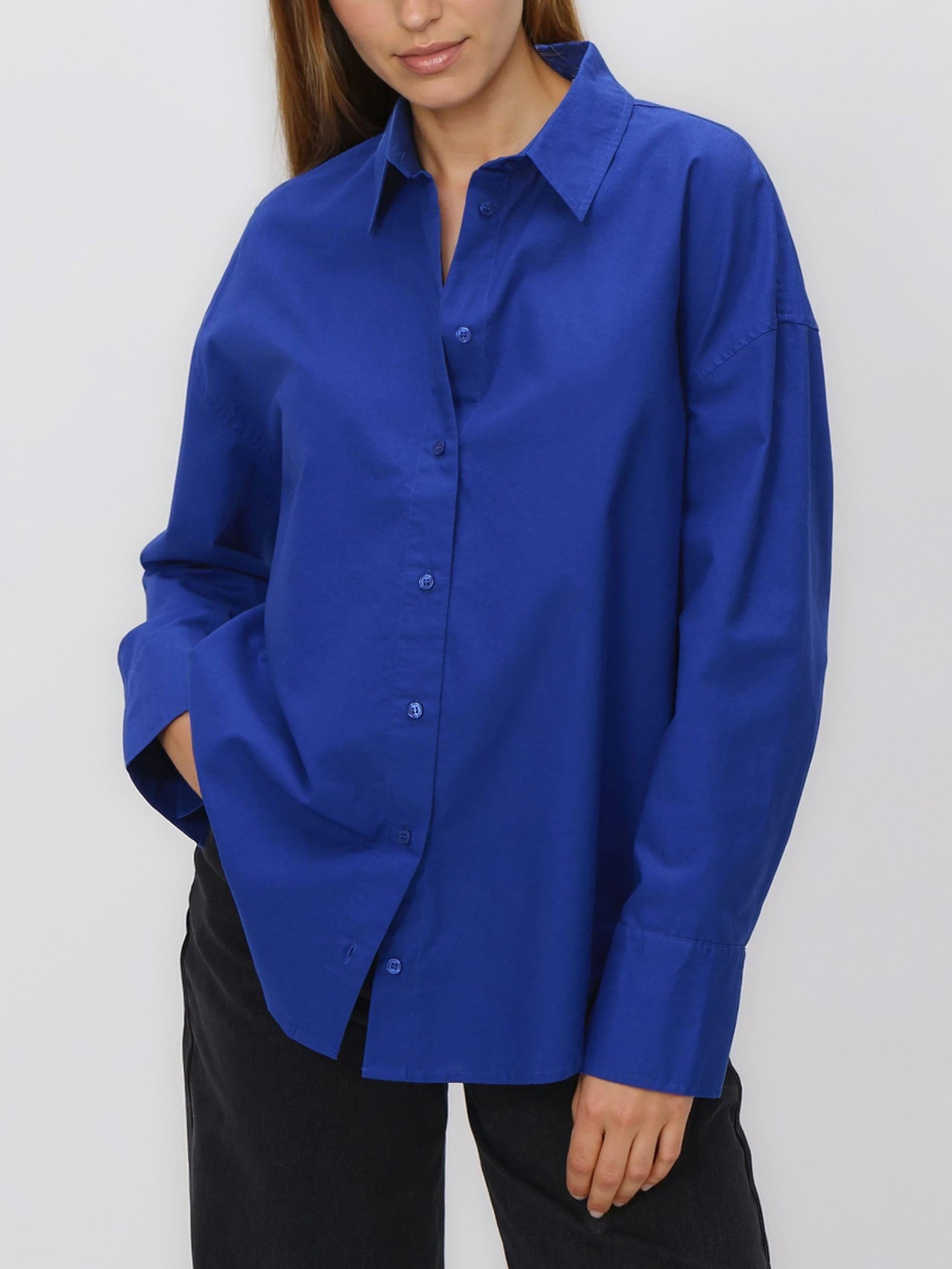 Cobalt Oxford Shirt In Cotton, No Colour, medium