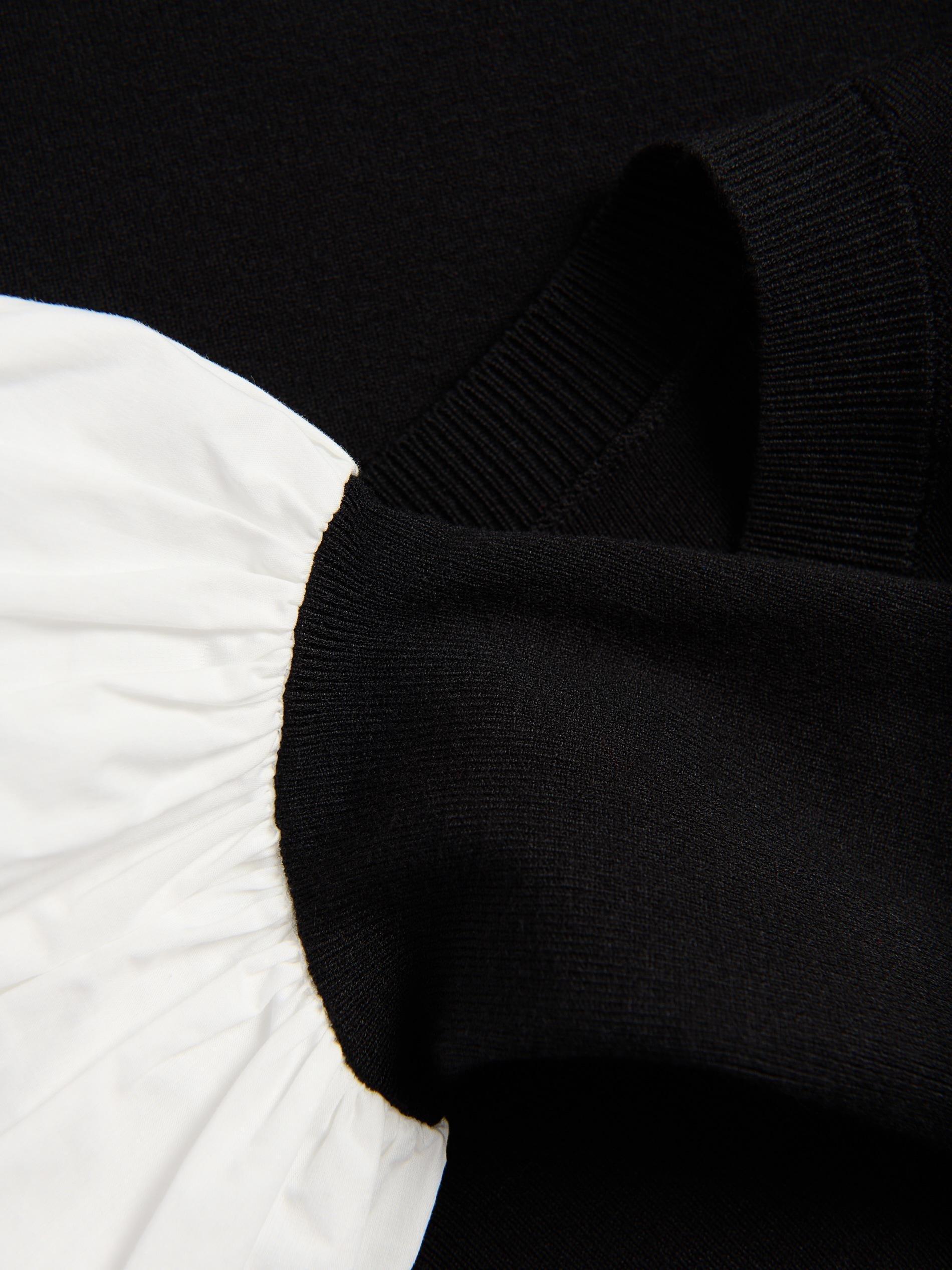 Black Sweater With Decorative Insert, Black, large image number 5