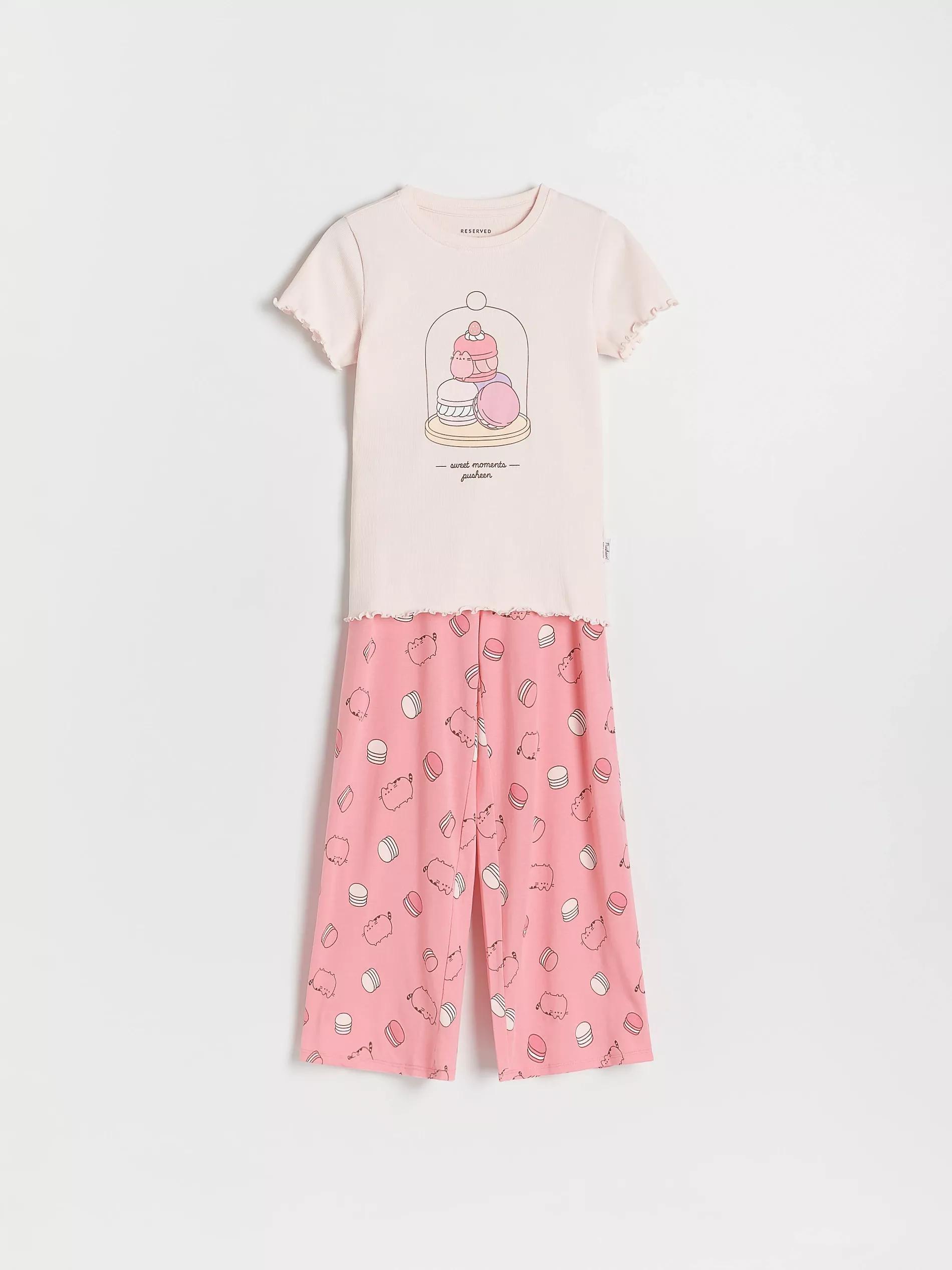 PASTEL PINK Pusheen two-piece PJs, Pink, medium