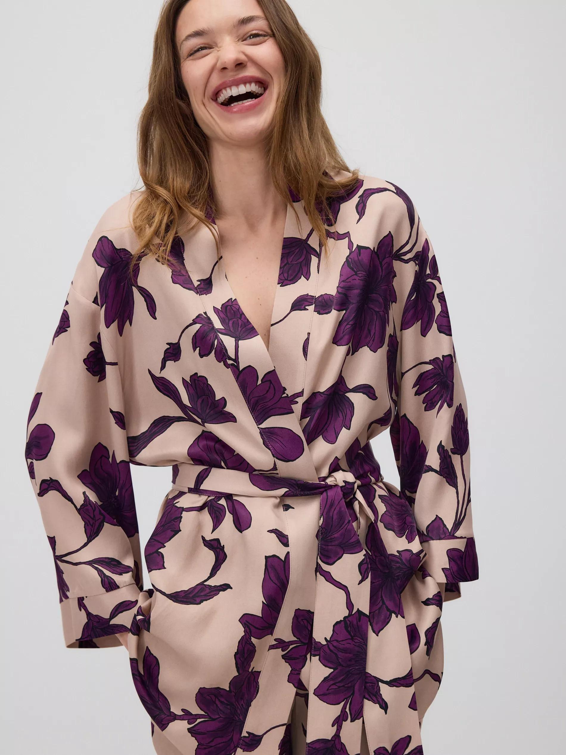 Multicolour Printed Kimono, , large image number 0