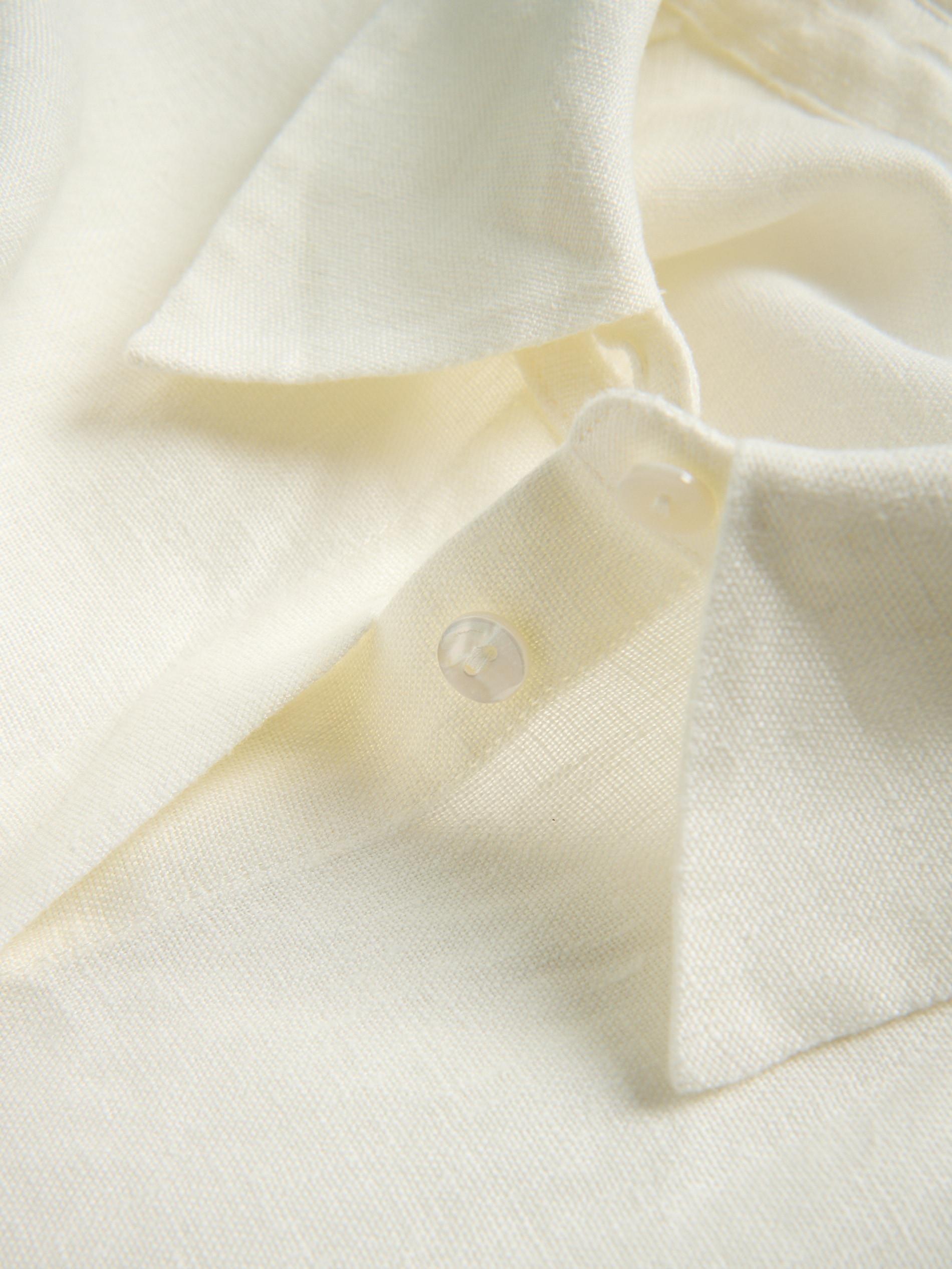 White Linen Shirt, White, large image number 1
