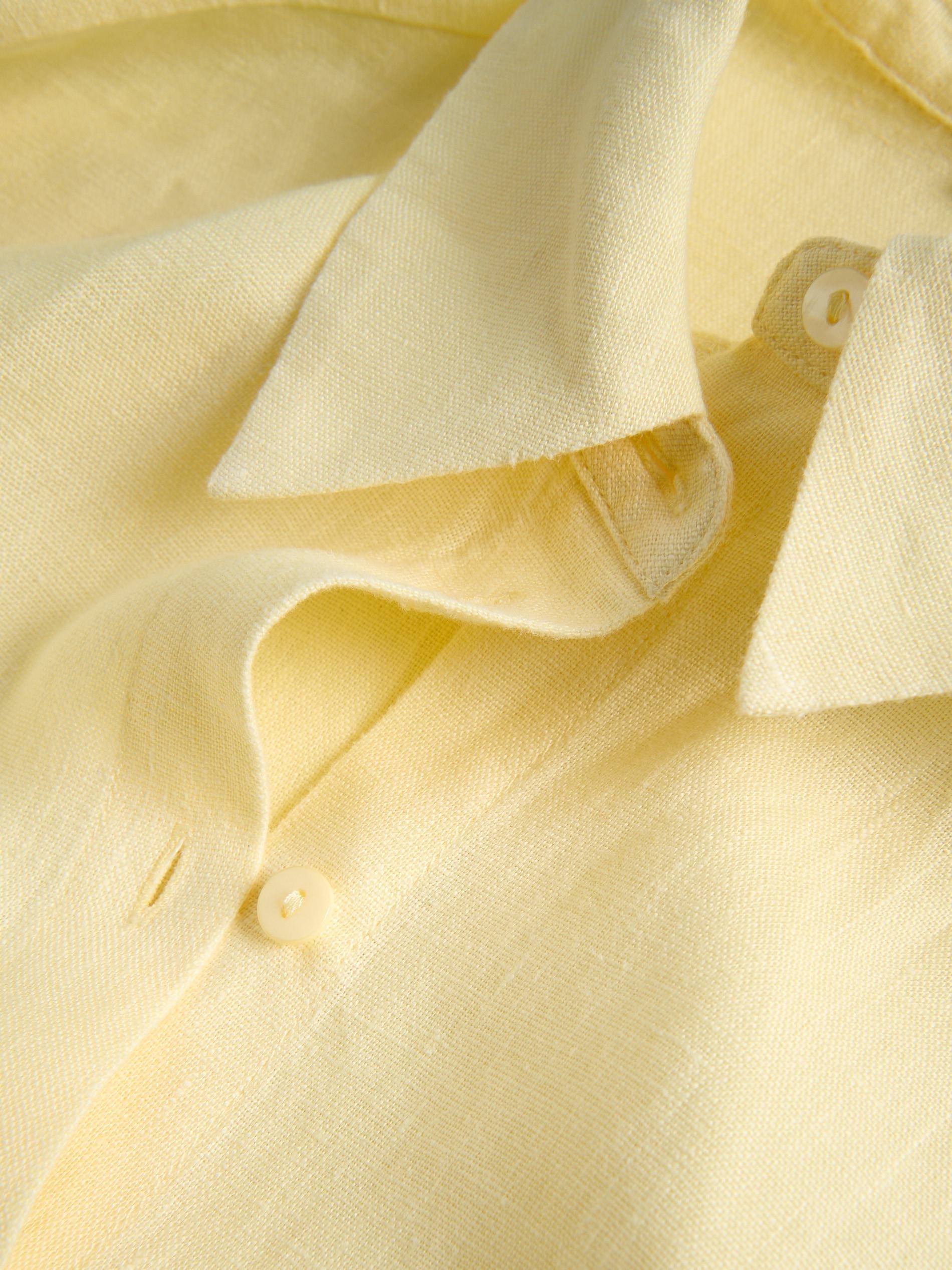 Yellow Linen Shirt, Yellow, large image number 1