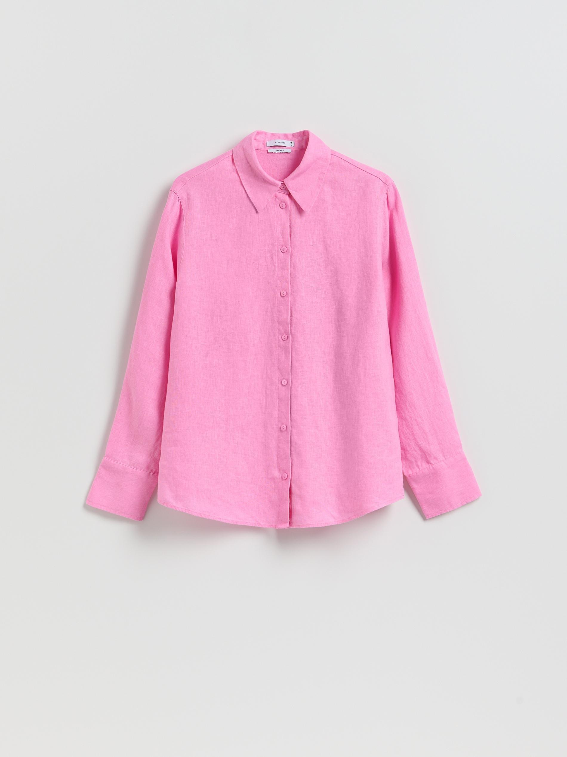 Pink Linen Shirt, Pink, medium