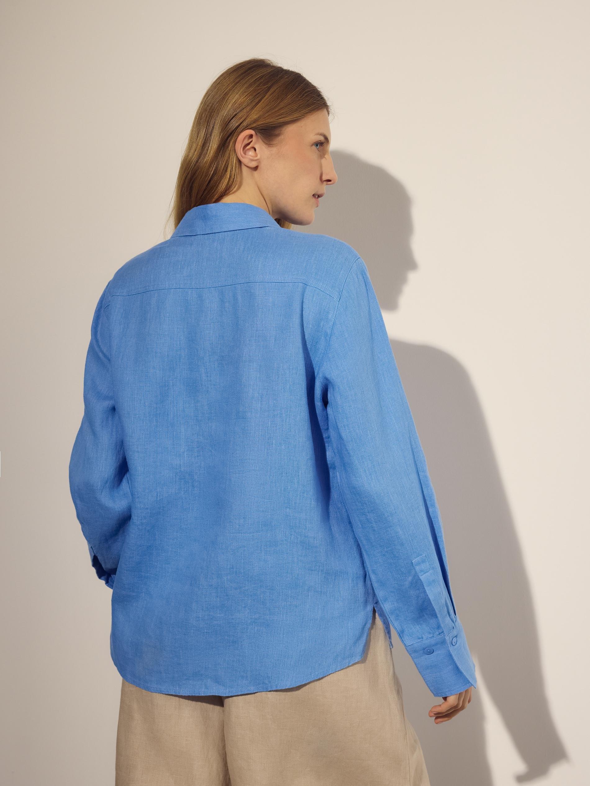 Blue Linen Shirt, Blue, medium