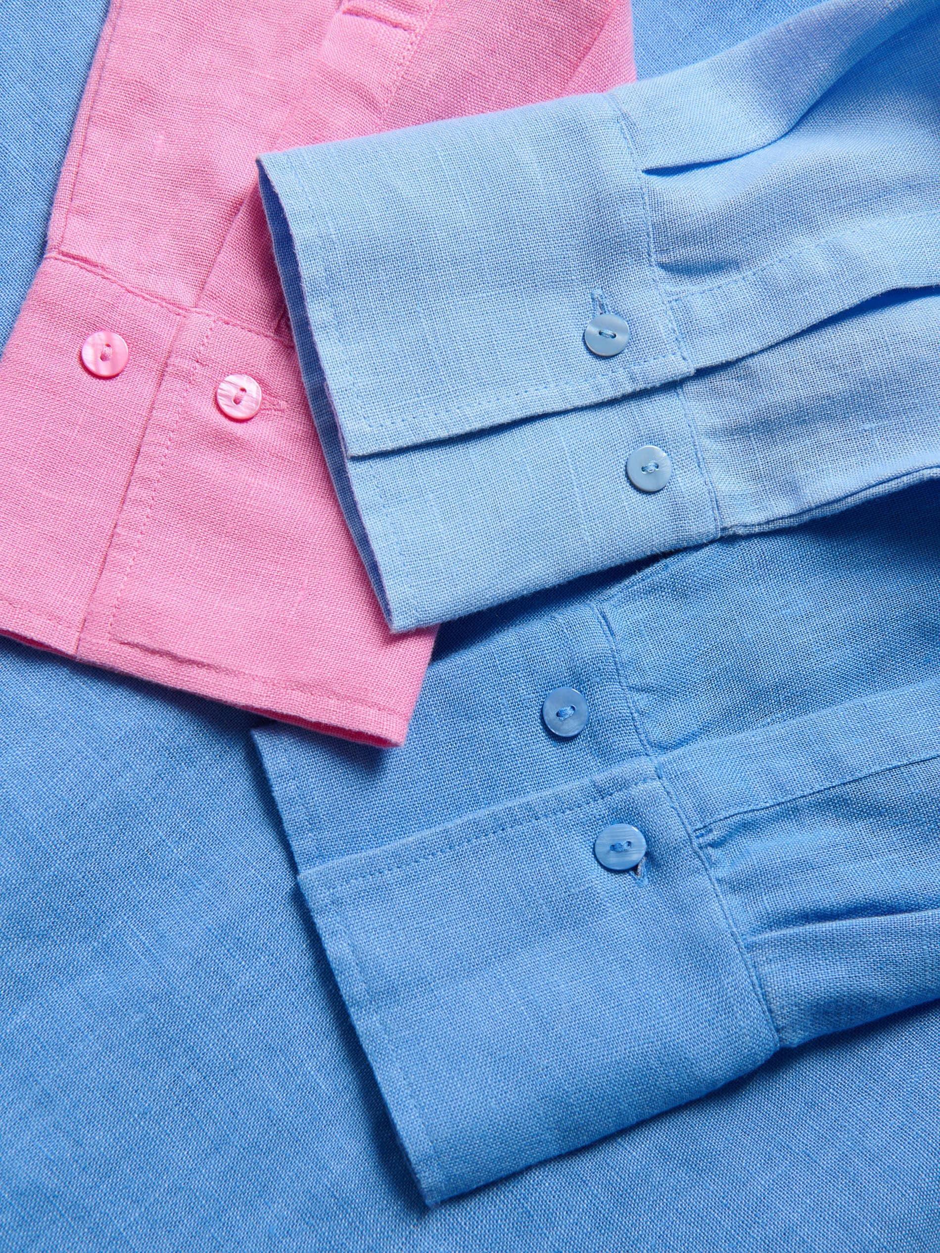Blue Linen Shirt, Blue, large image number 3