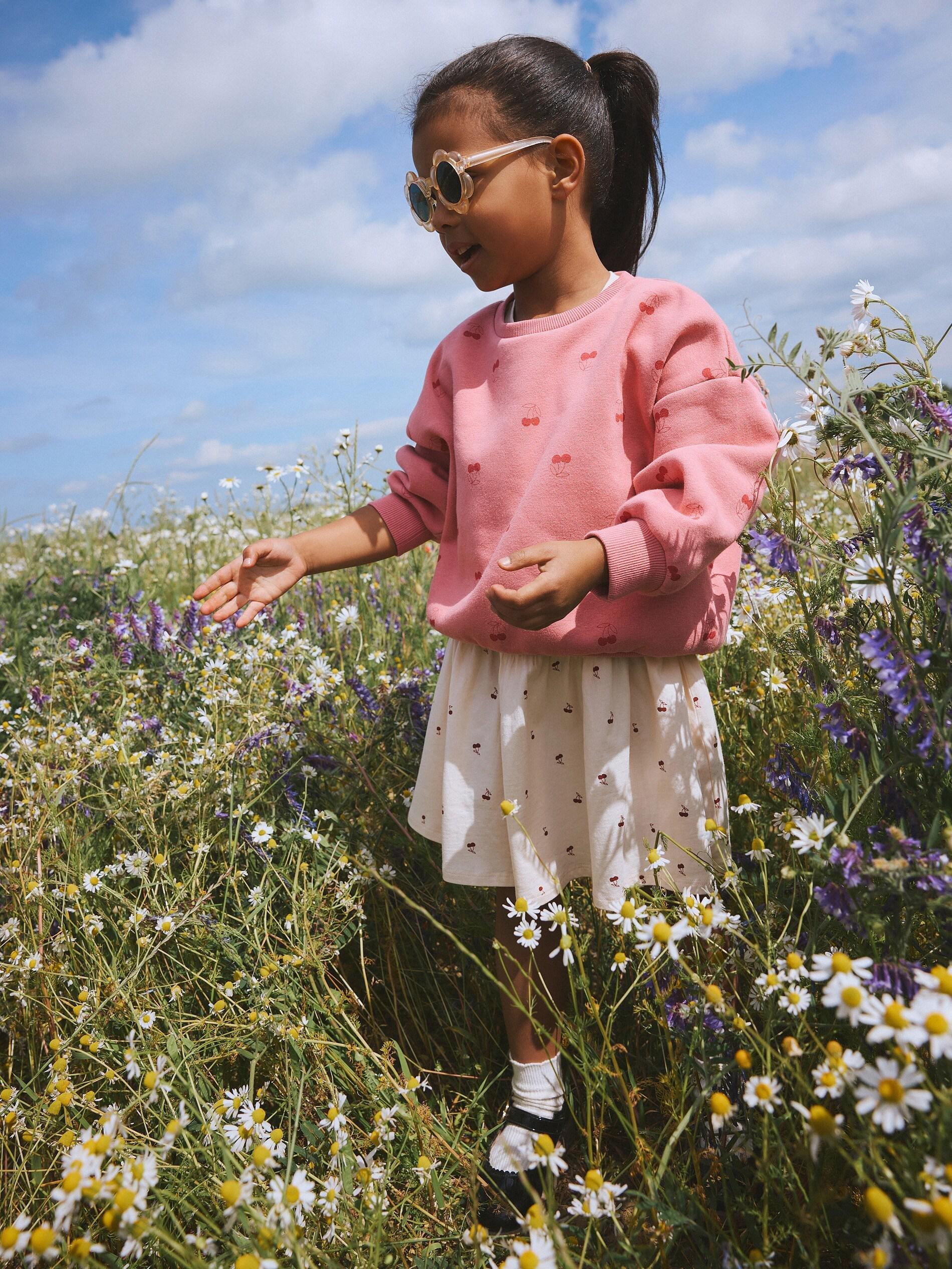 Beige Patterned Dress, Ivory, medium