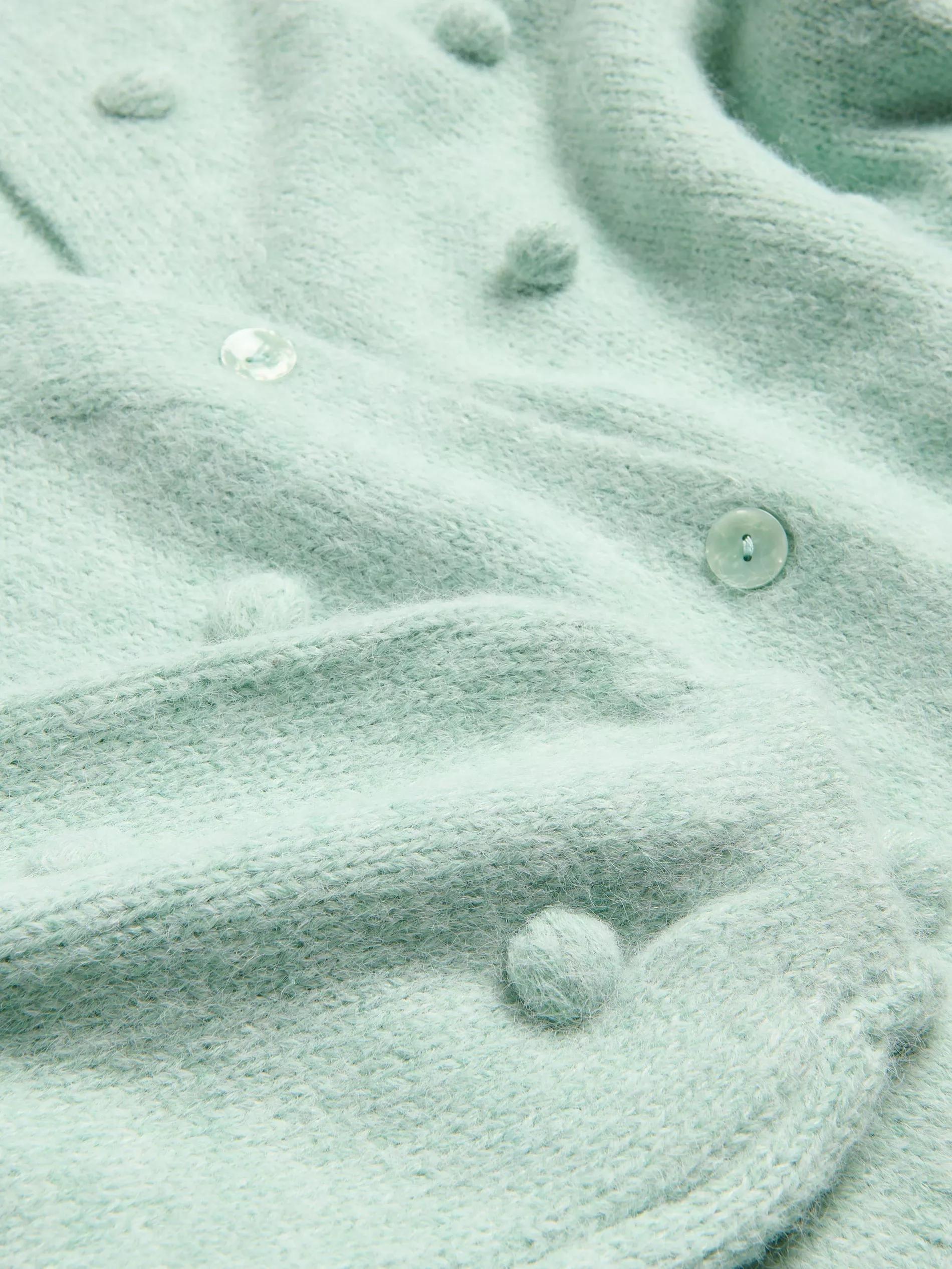 PALE TURQUOISE Cardigan with applications, Turquoise, large image number 5