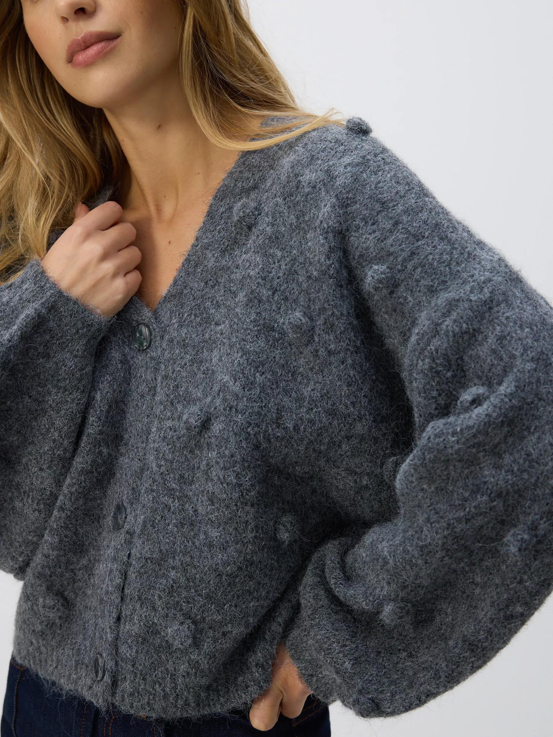 MID GREY Cardigan with applications, Grey, large image number 2