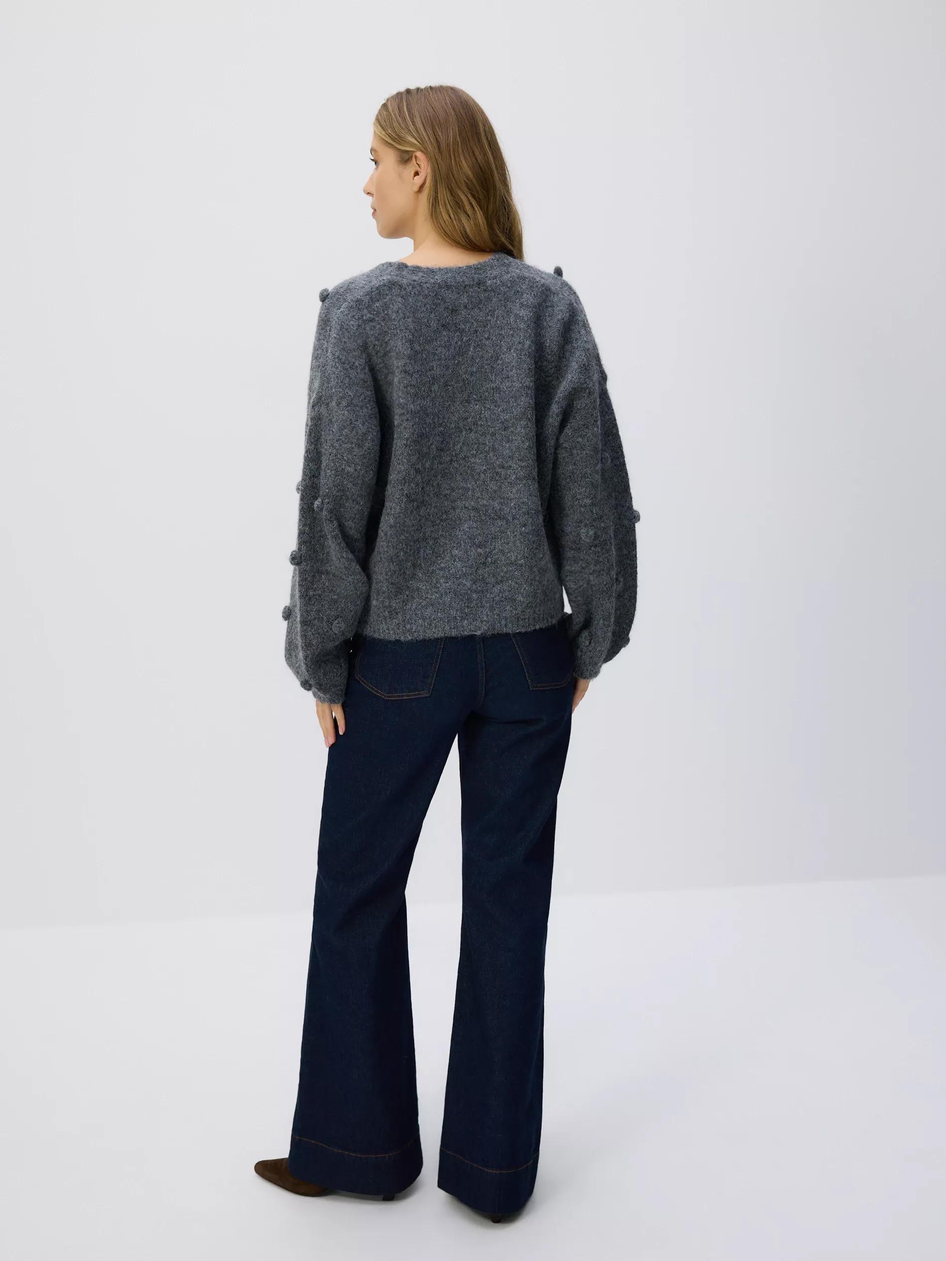 MID GREY Cardigan with applications, Grey, large image number 3