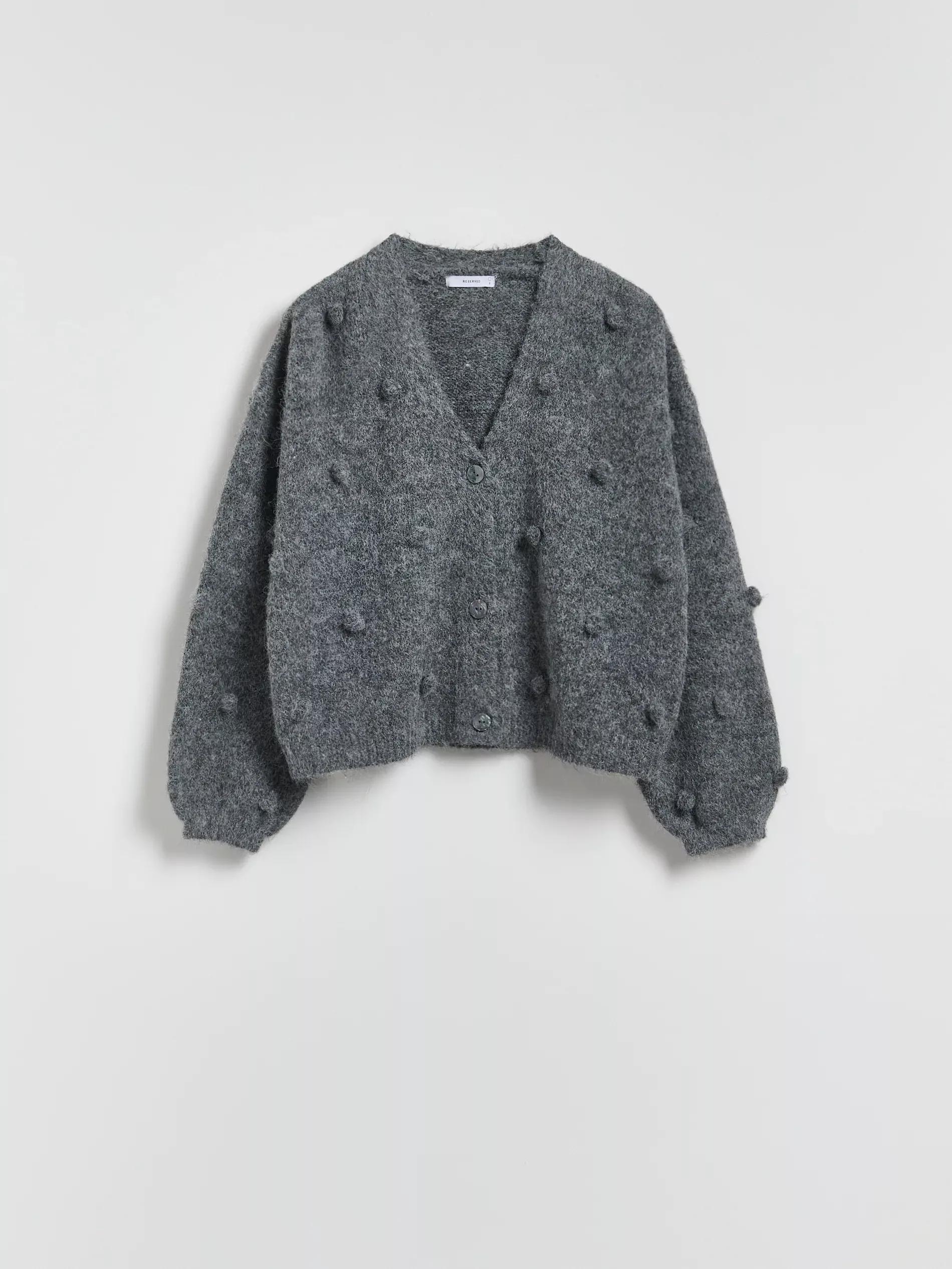 MID GREY Cardigan with applications, Grey, large image number 4