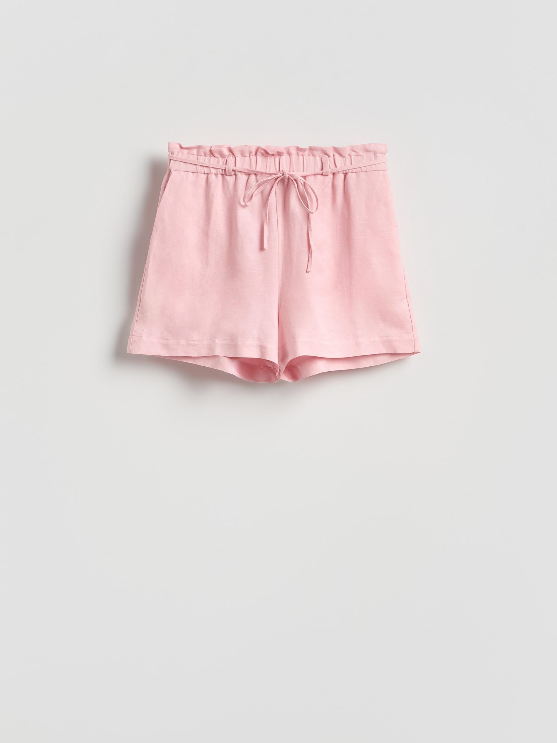 Pink Linen And Viscose Shorts, Pink, large image number 4