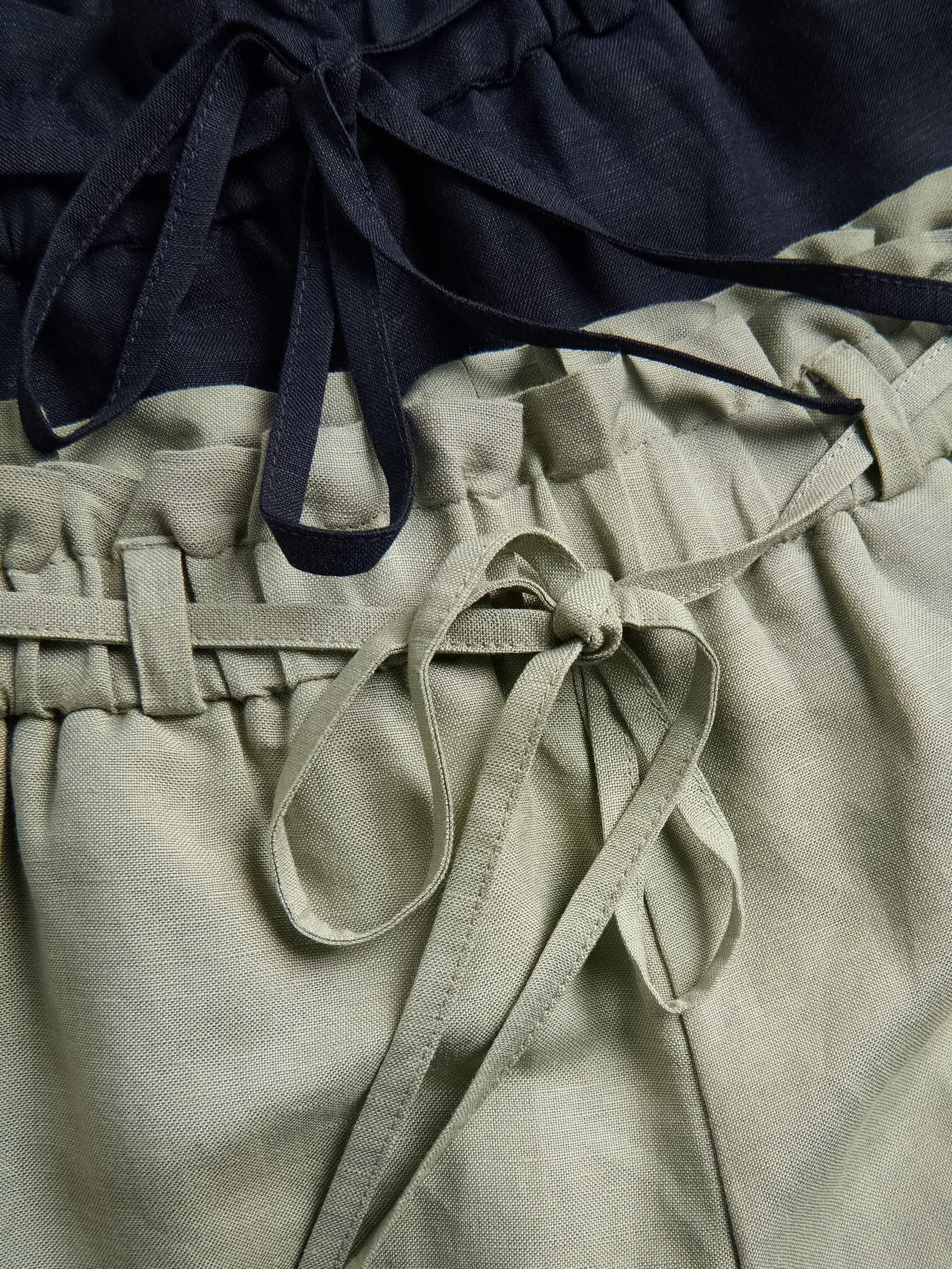 Navy Linen And Viscose Shorts, Navy, large image number 4