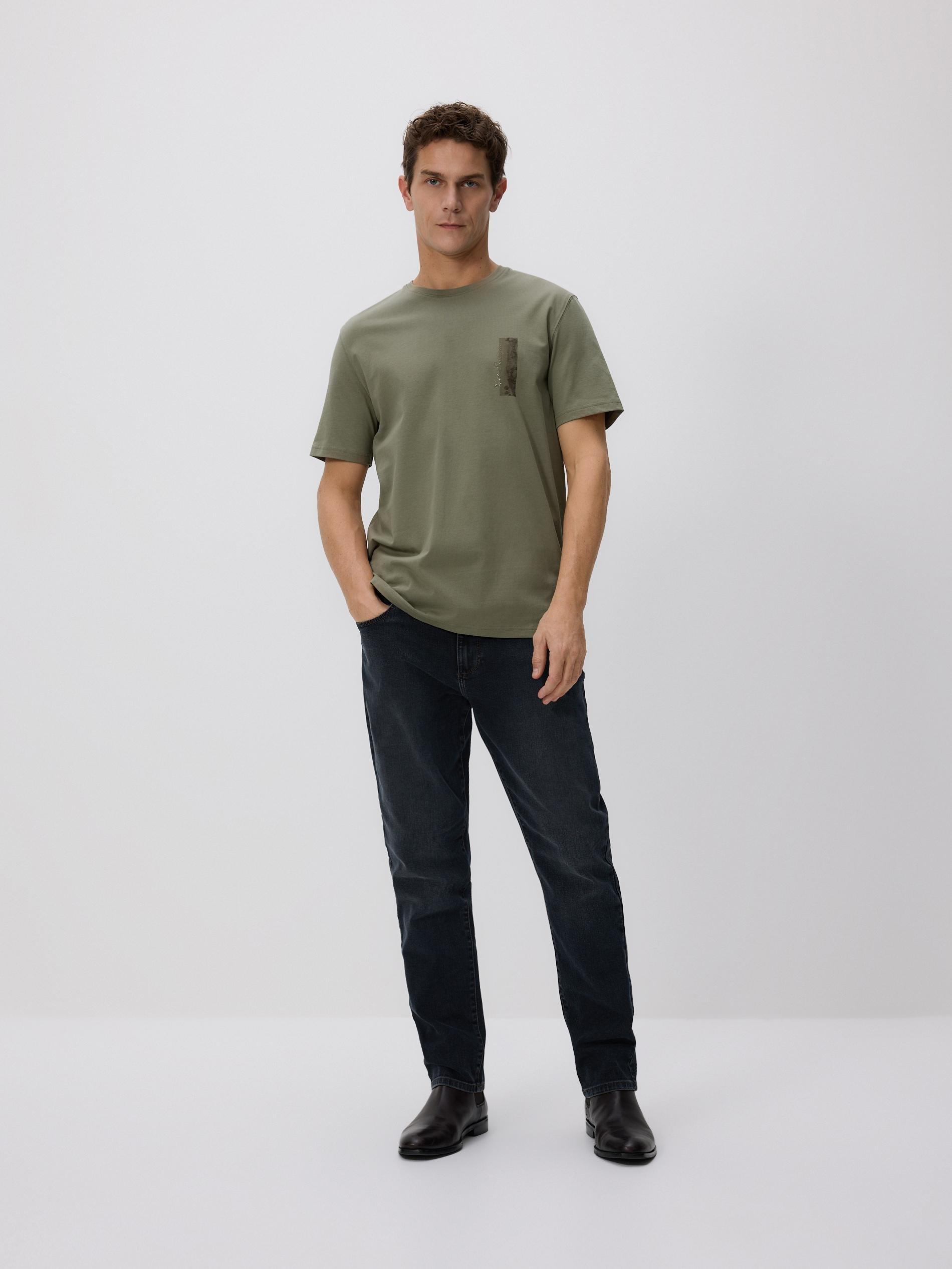 Green Mercerised Organic Cotton Regular Fit T-Shirt, Khaki, medium