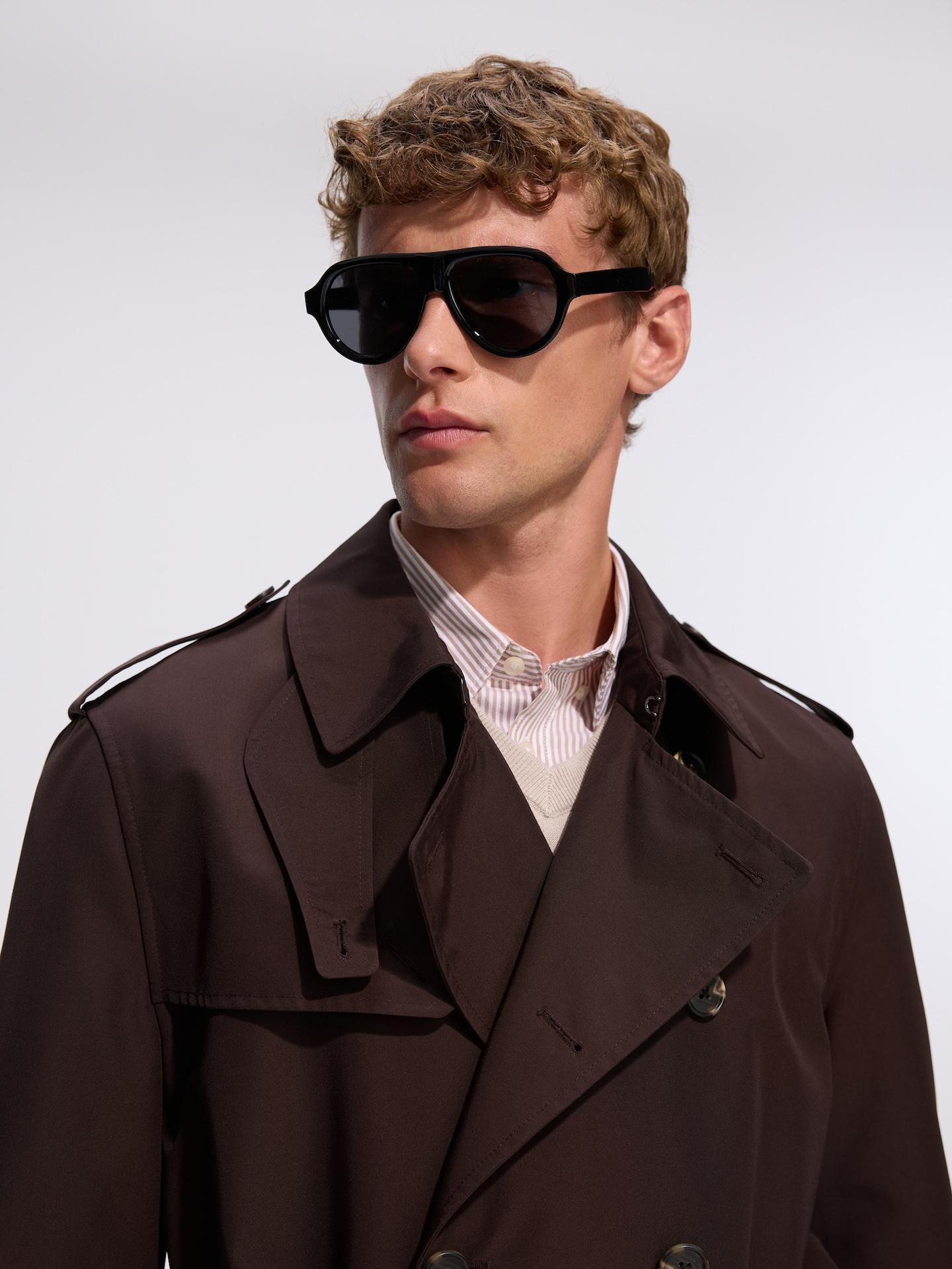 Black Aviator Sunglasses, Black, large image number 3