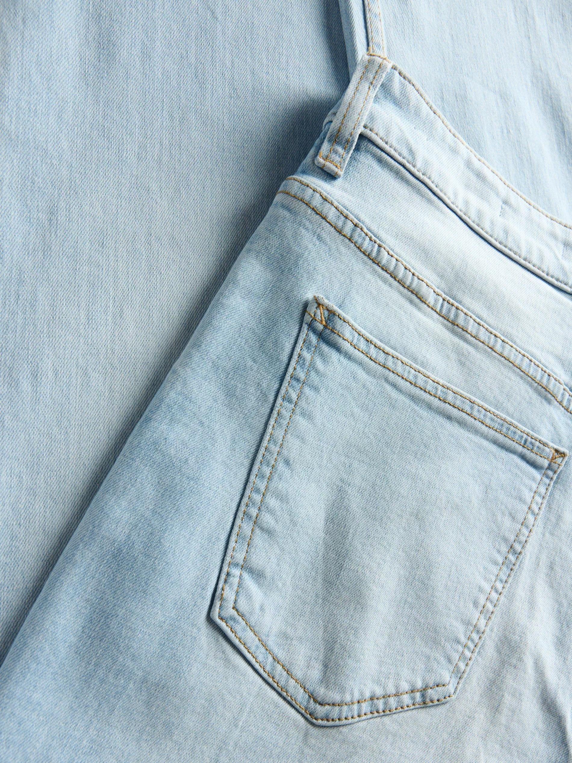 Blue Straight Jeans With Wash Effect, , large image number 6