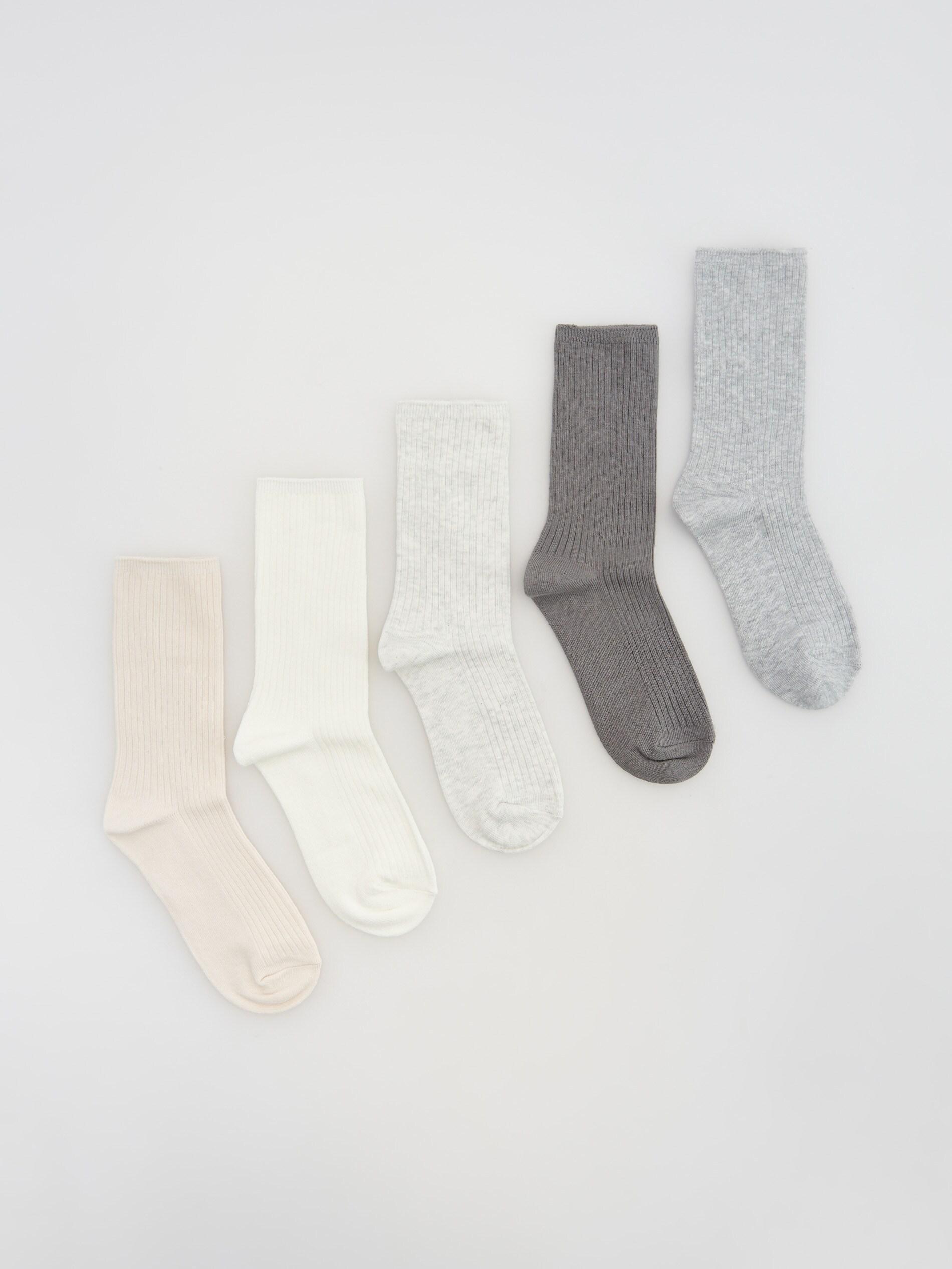 Grey 5 pack of socks, , large image number 1