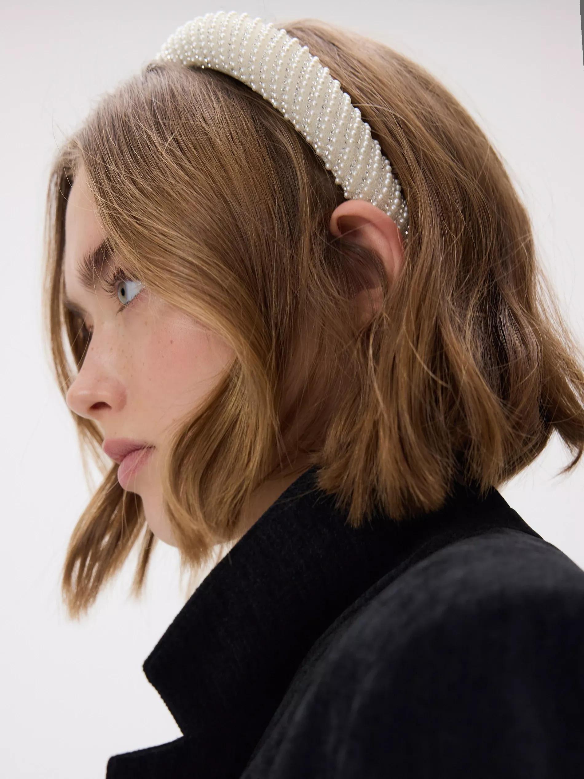 Cream Headband, Ivory, medium