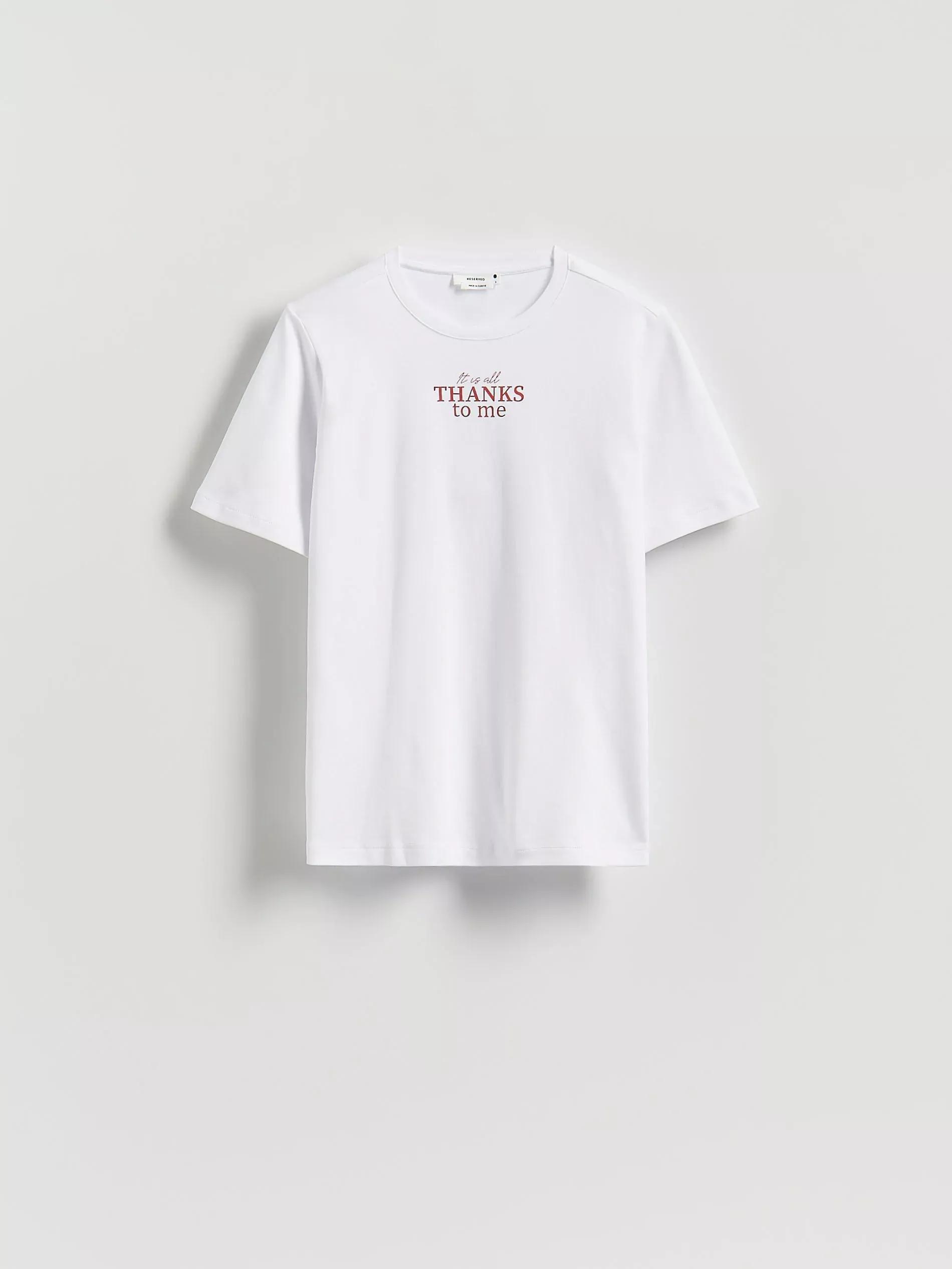 White T-Shirt With Print, , large image number 0