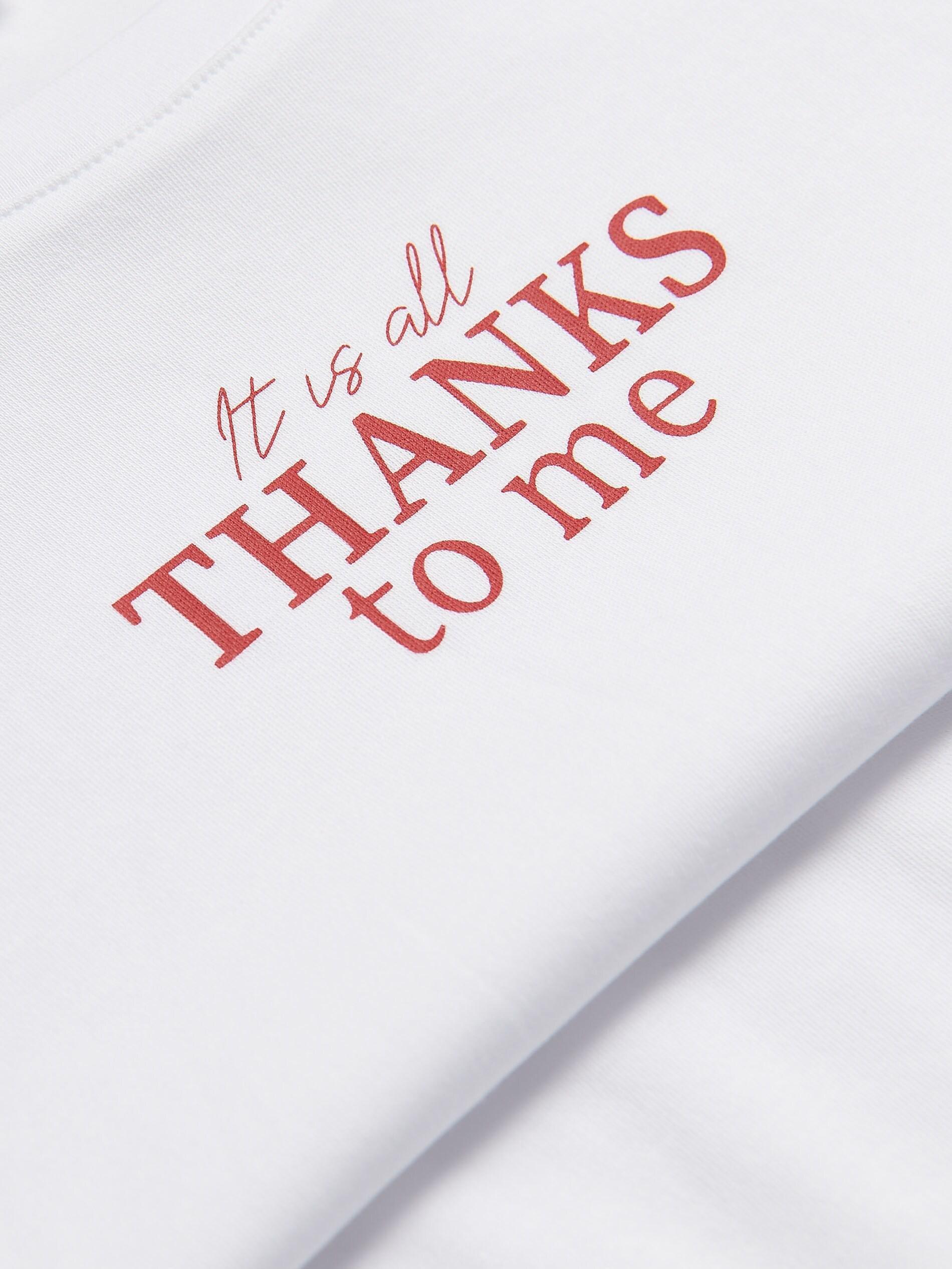 White T-Shirt With Print, White, medium