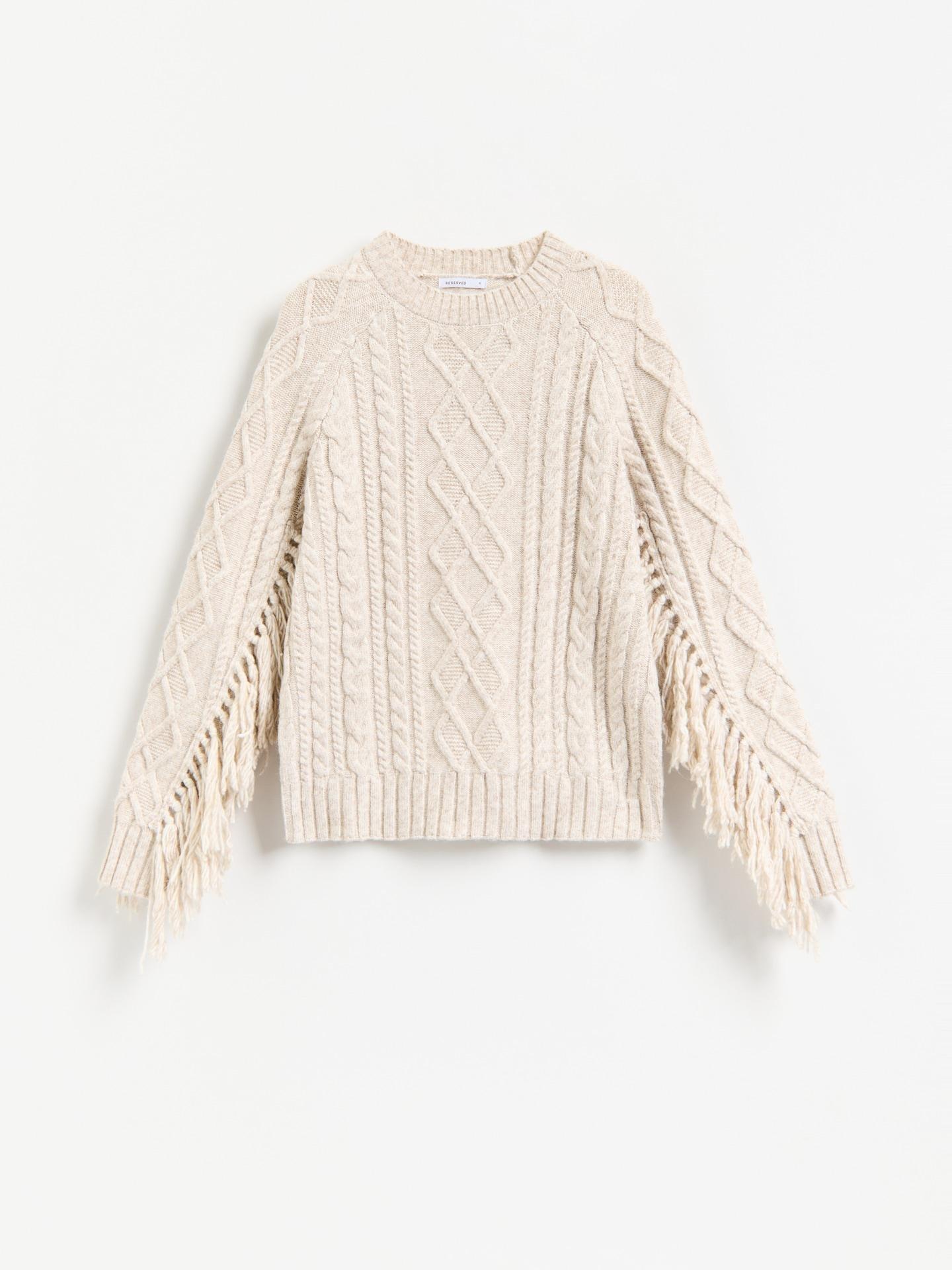 Beige Jumper With Fringes, Beige, large image number 2