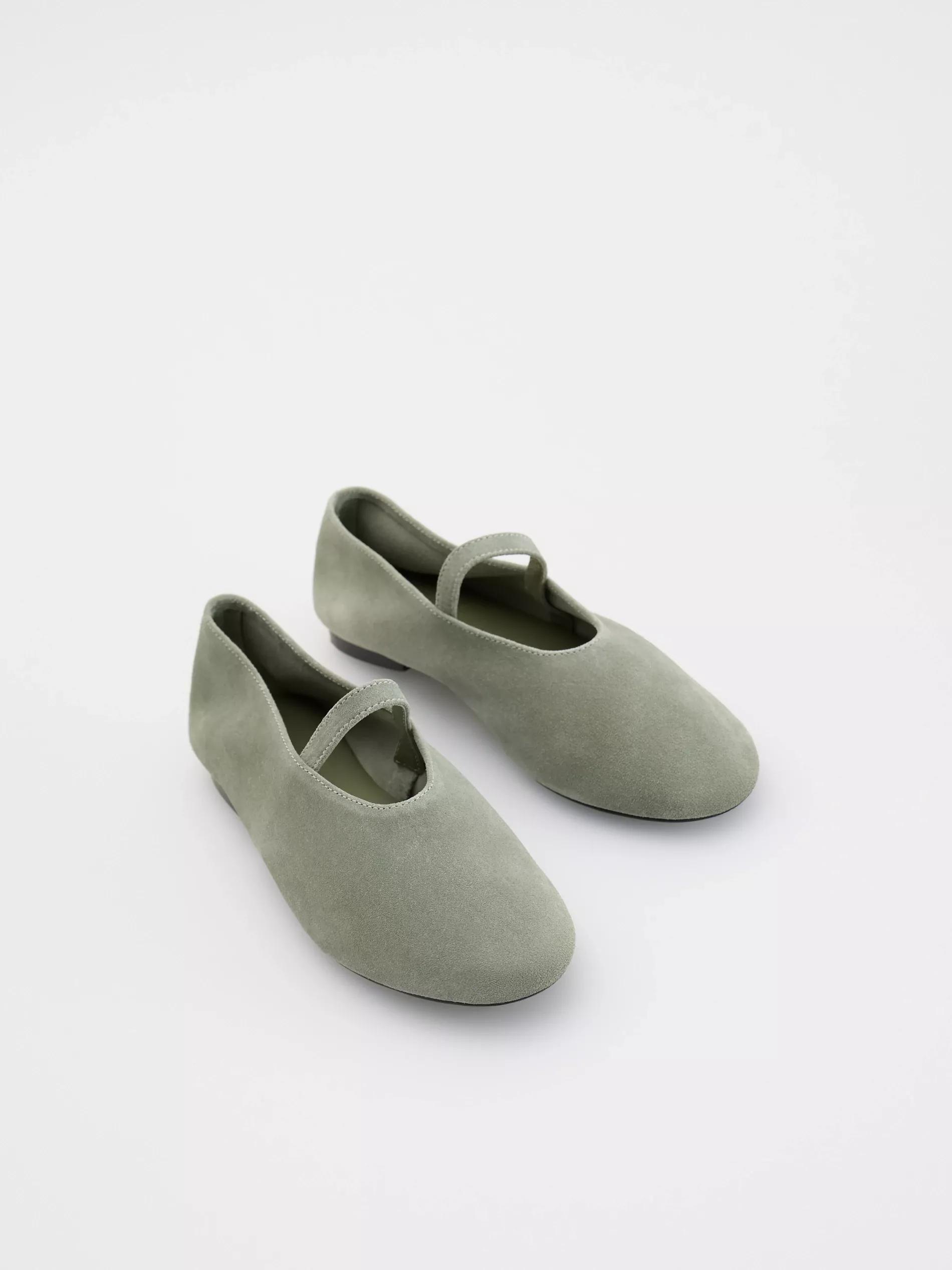 Green Suede Ballerinas, , large image number 3