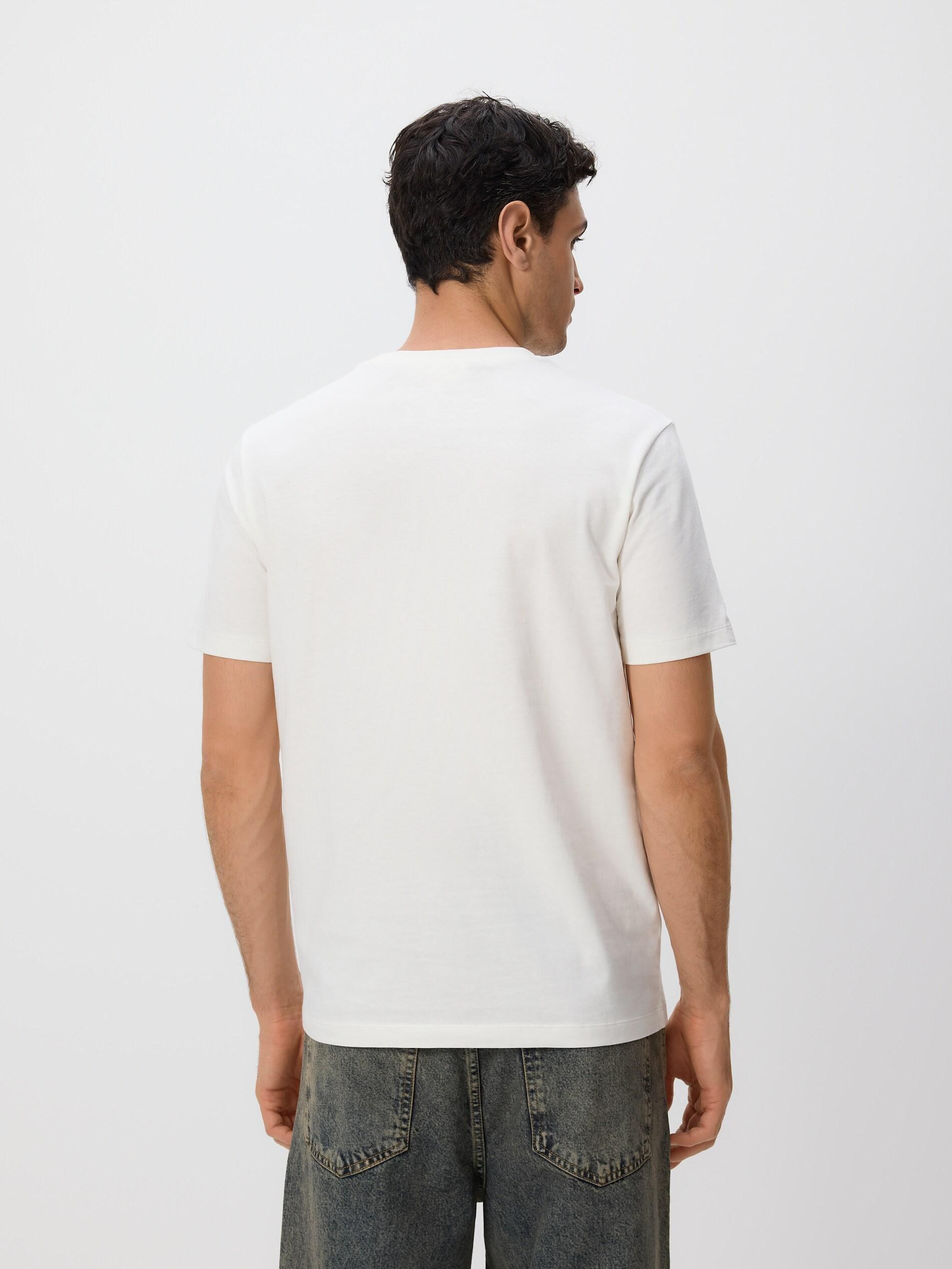 Cream Regular Fit Printed T-Shirt, Ivory, large image number 3