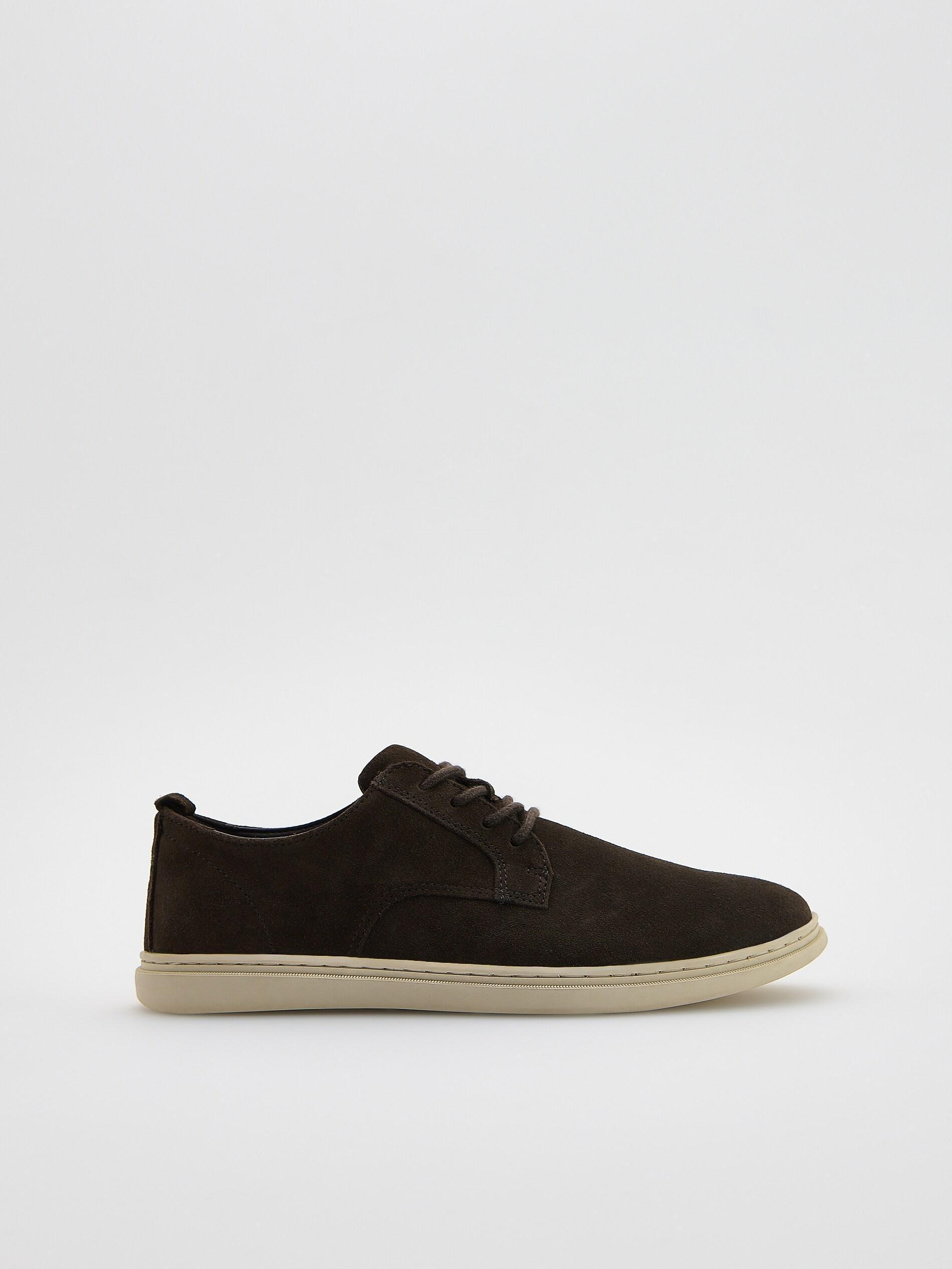 DARK BROWN Leather derby shoes, Brown, large image number 1
