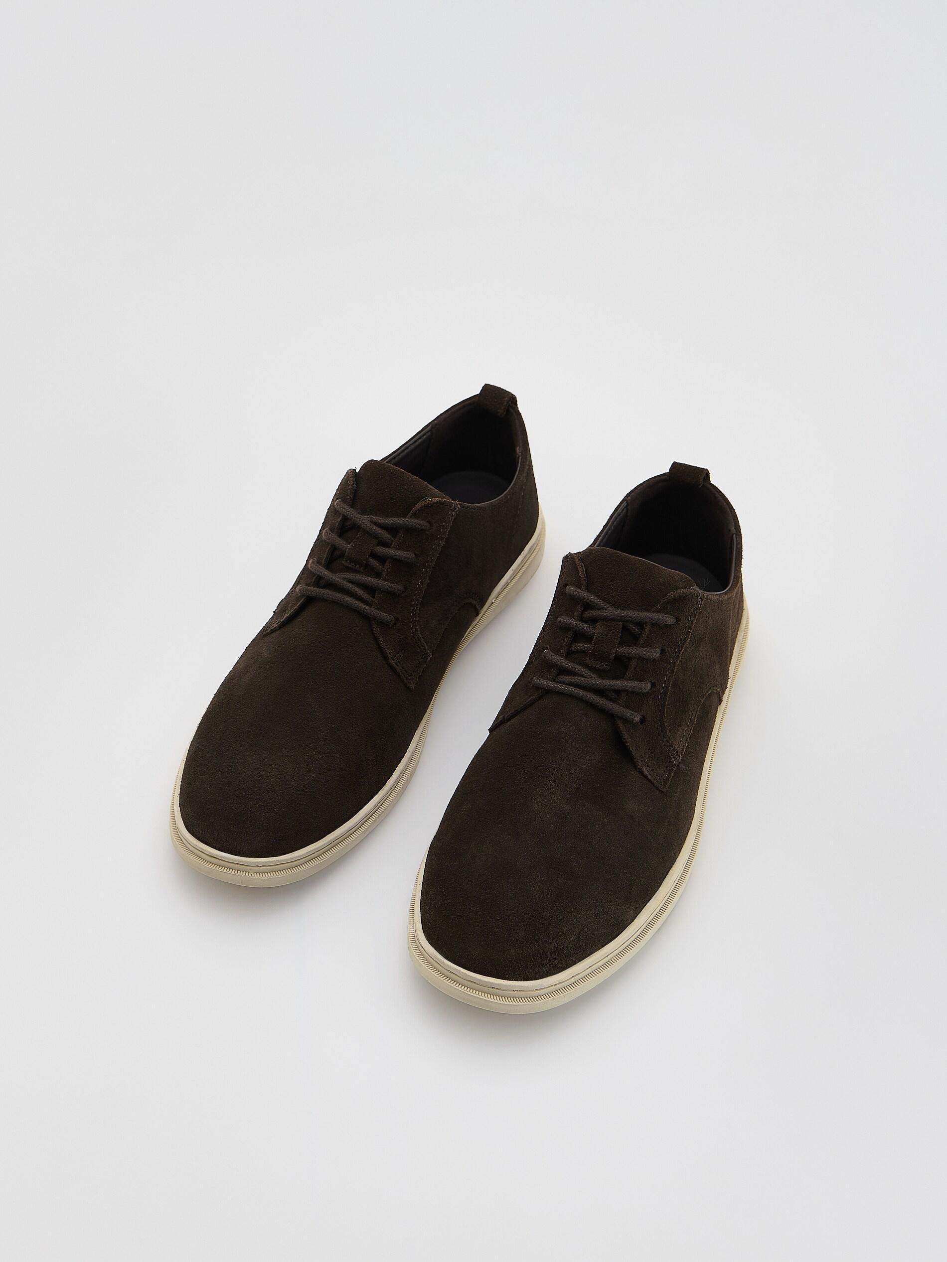 DARK BROWN Leather derby shoes, Brown, large image number 2