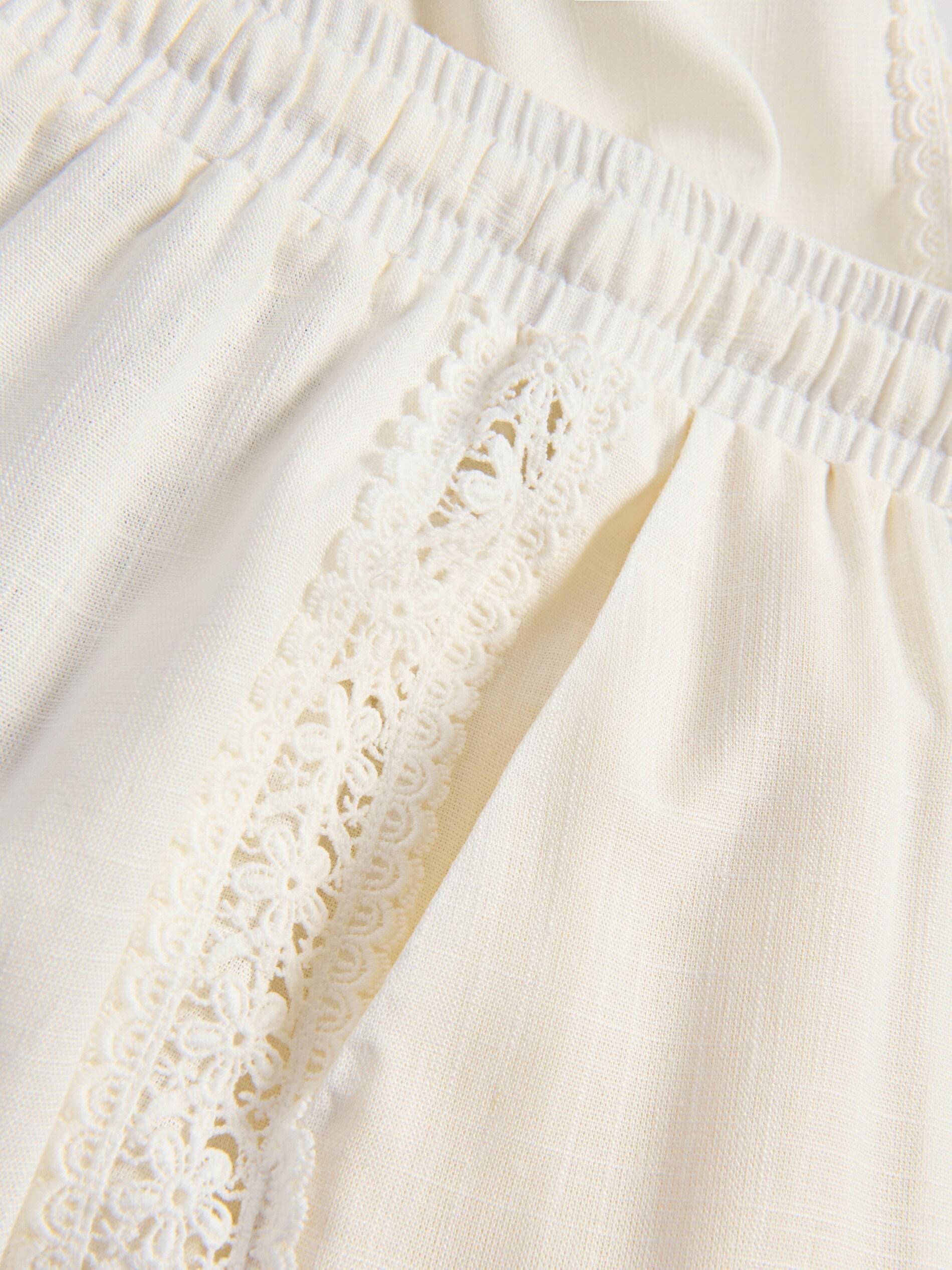 WHITE Pants with openwork trim, White, large image number 5